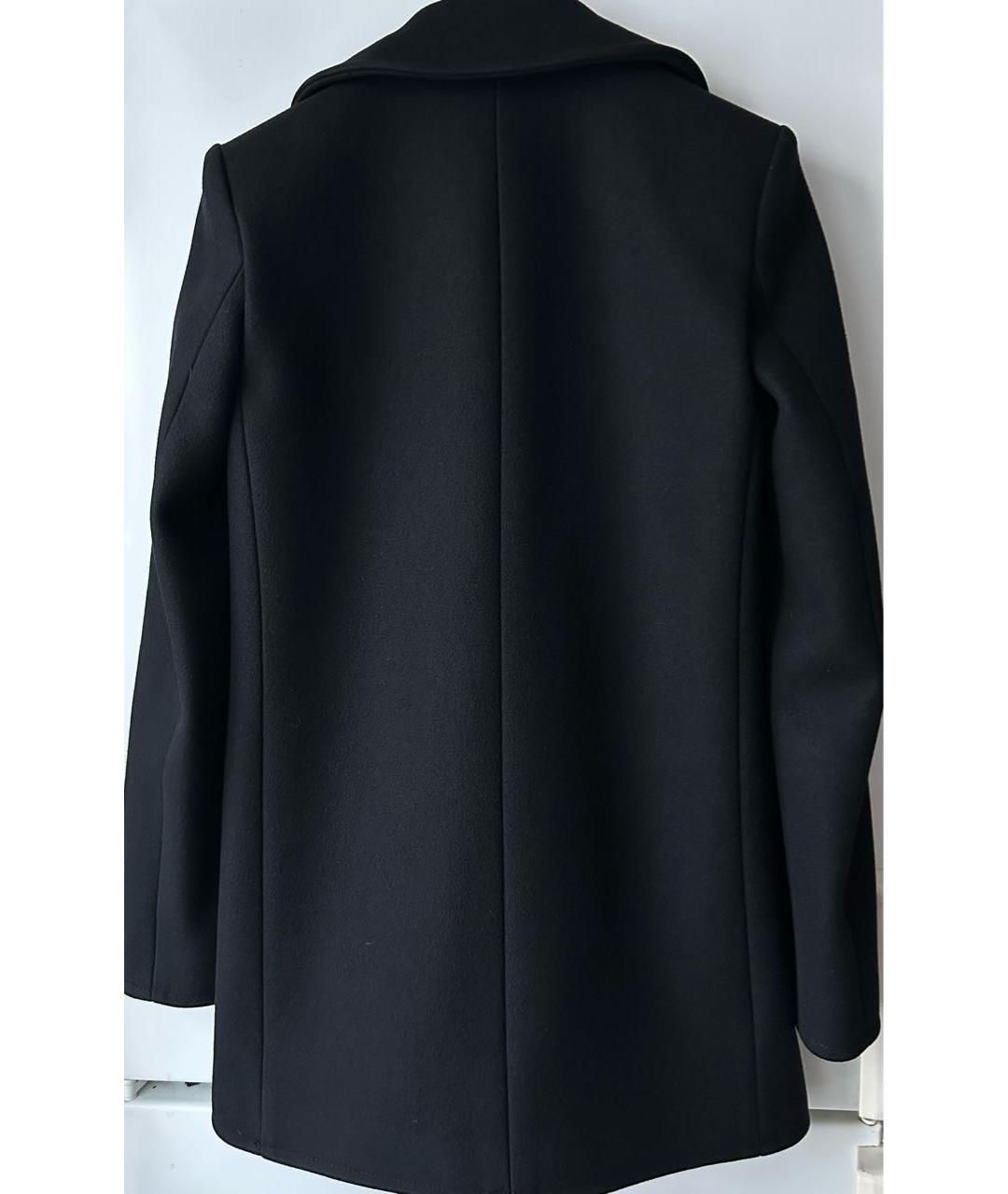 SAINT LAURENT Черное шерстяное пальто, фото 2