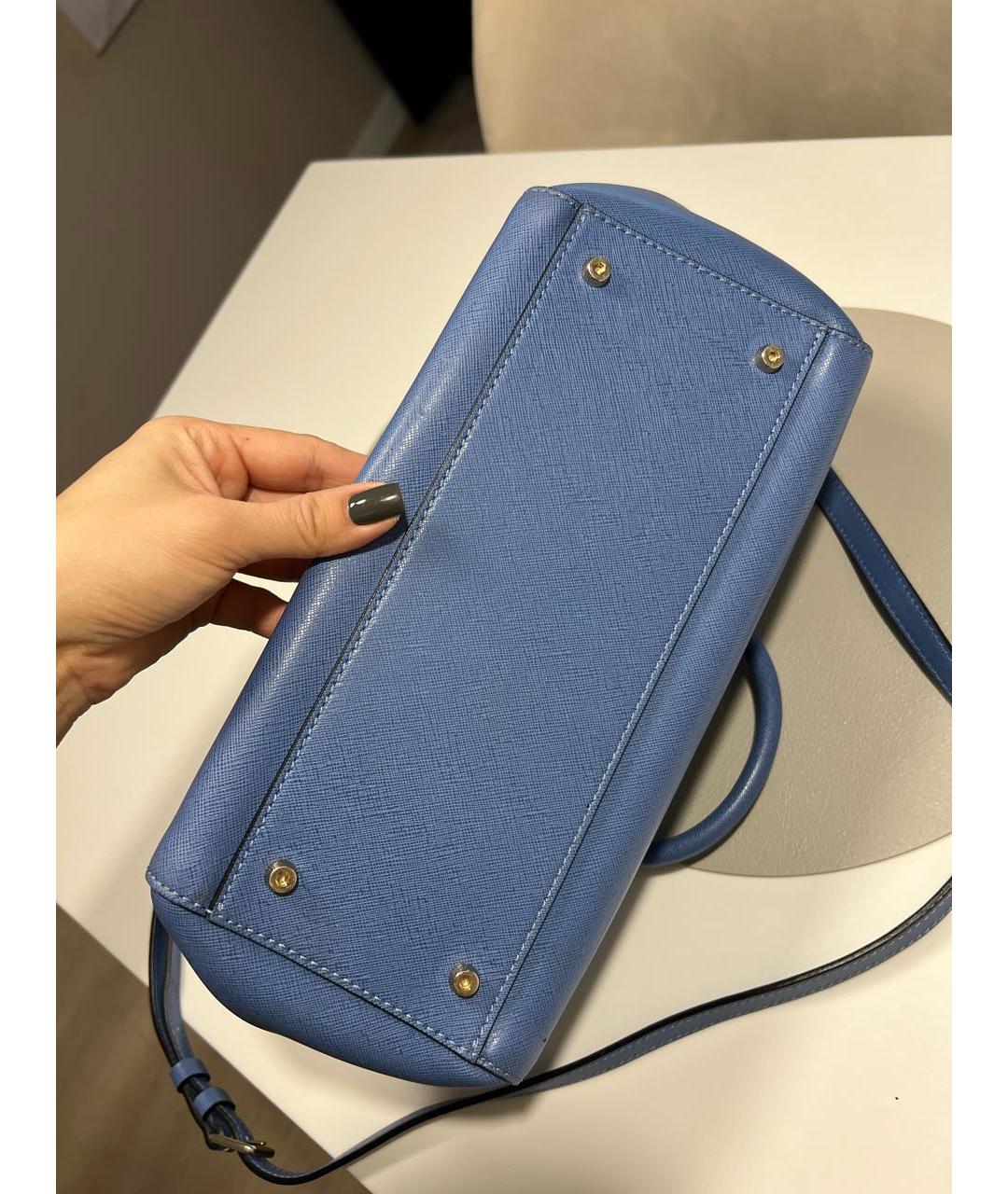 COCCINELLE Голубая сумка с короткими ручками из искусственной кожи, фото 6