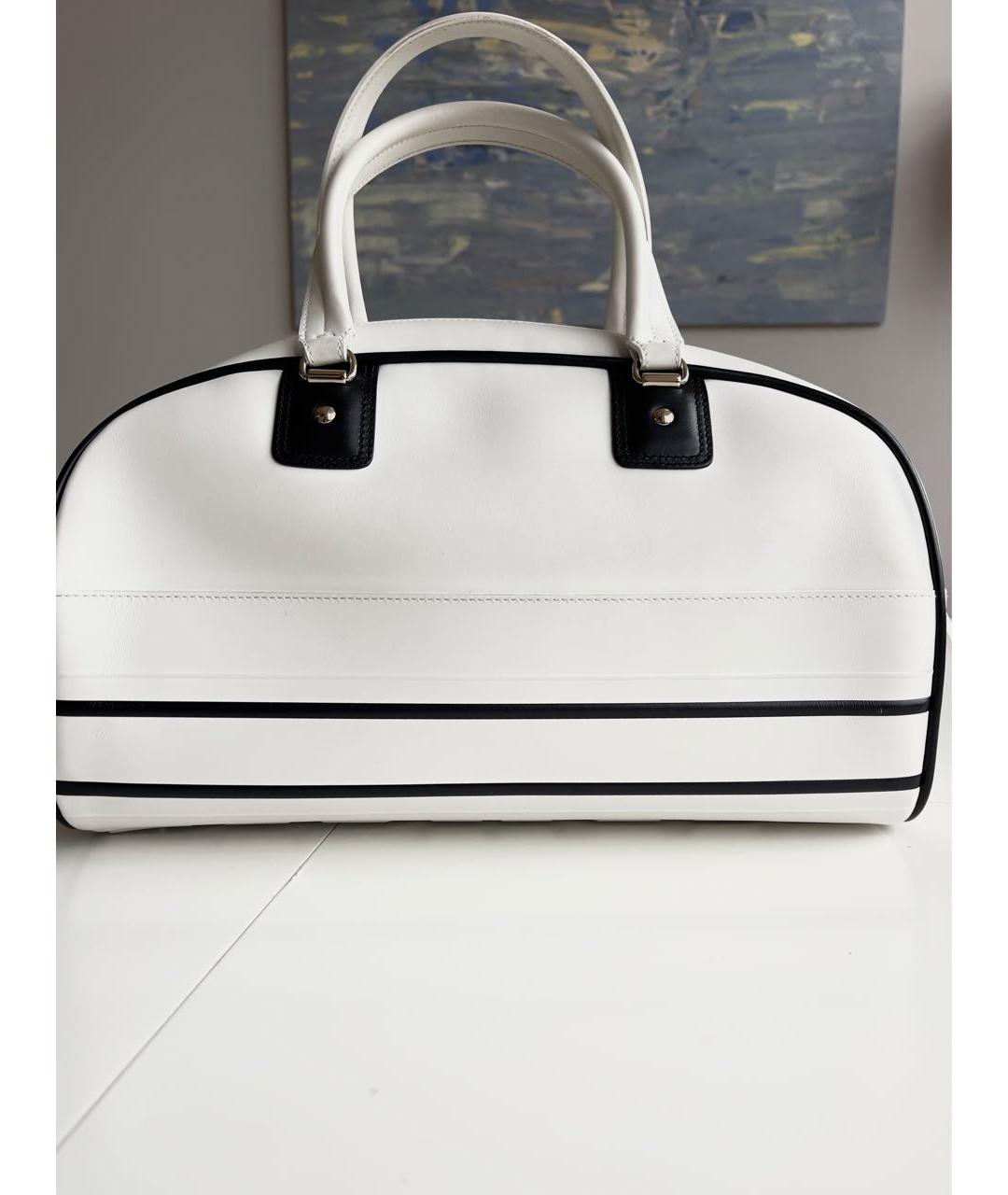 CHRISTIAN DIOR Белая кожаная сумка с короткими ручками, фото 3