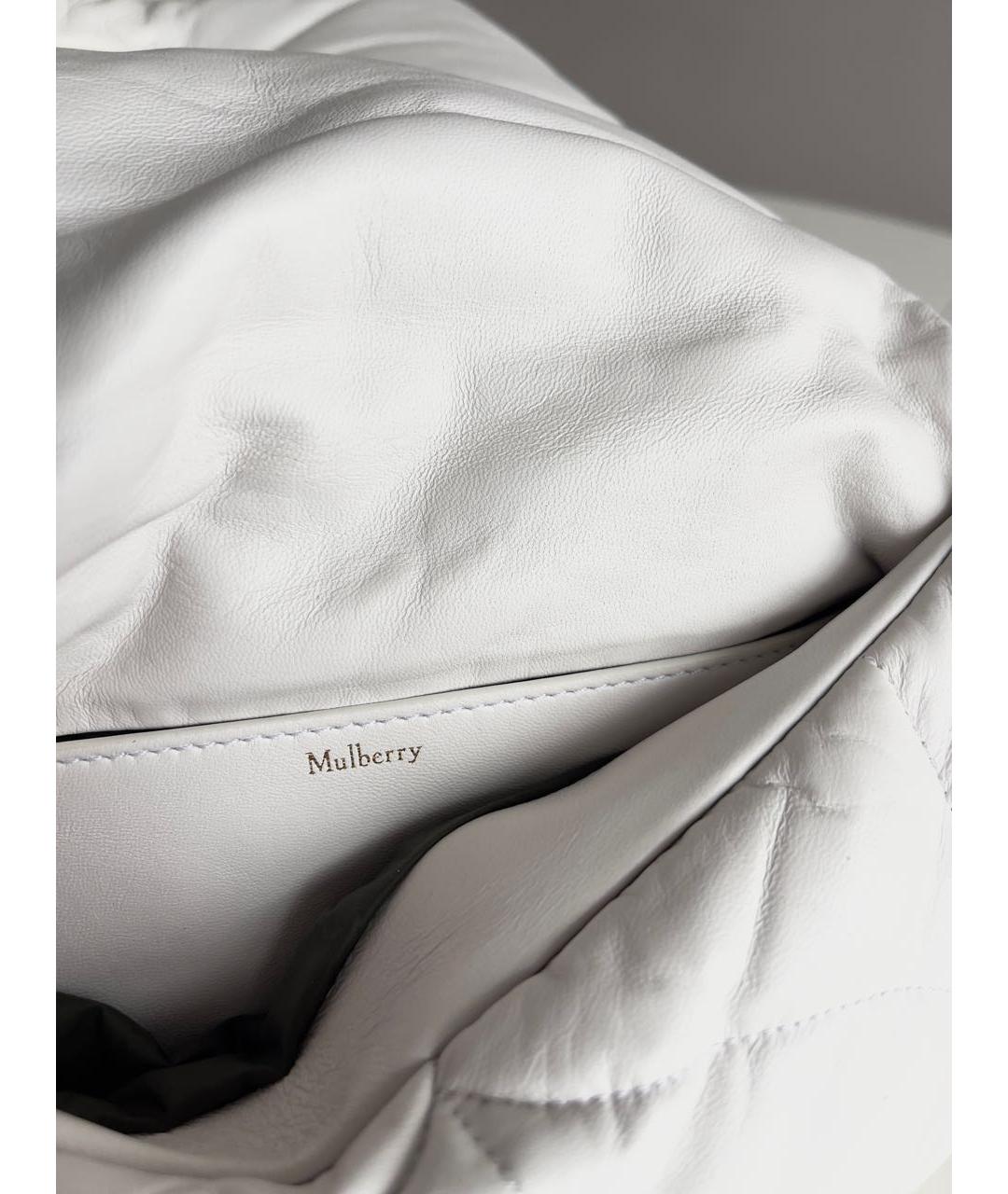 MULBERRY Белая кожаная сумка с короткими ручками, фото 4