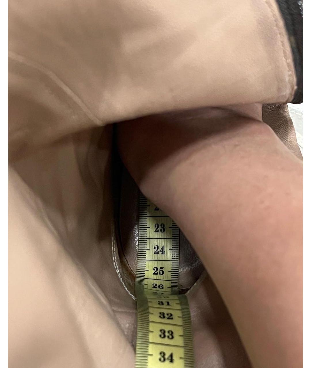 SAINT LAURENT Коричневые кожаные сапоги, фото 3