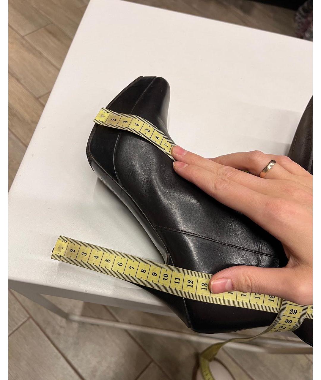 SAINT LAURENT Коричневые кожаные сапоги, фото 6