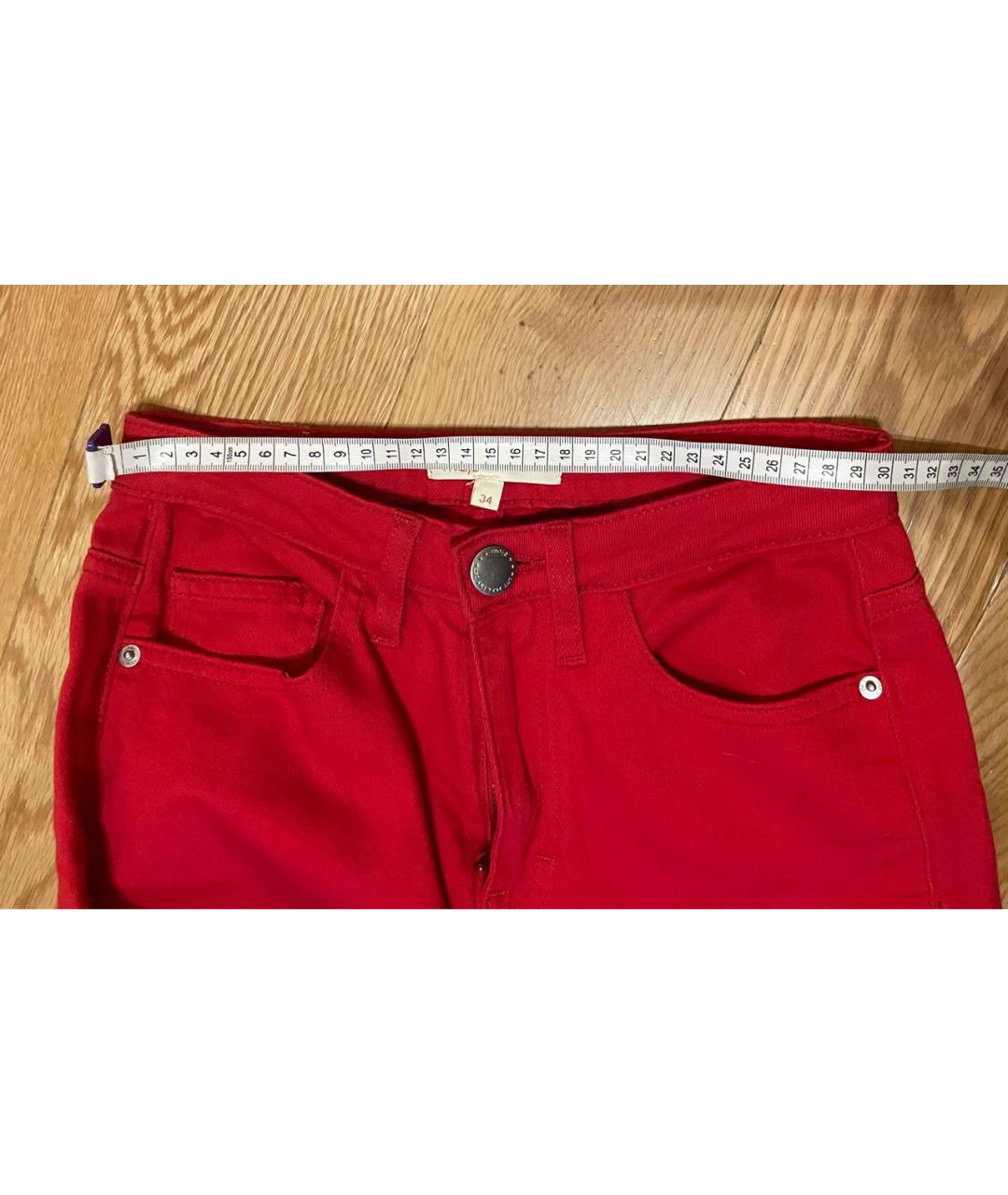 MAJE Красные хлопко-эластановые прямые джинсы, фото 7