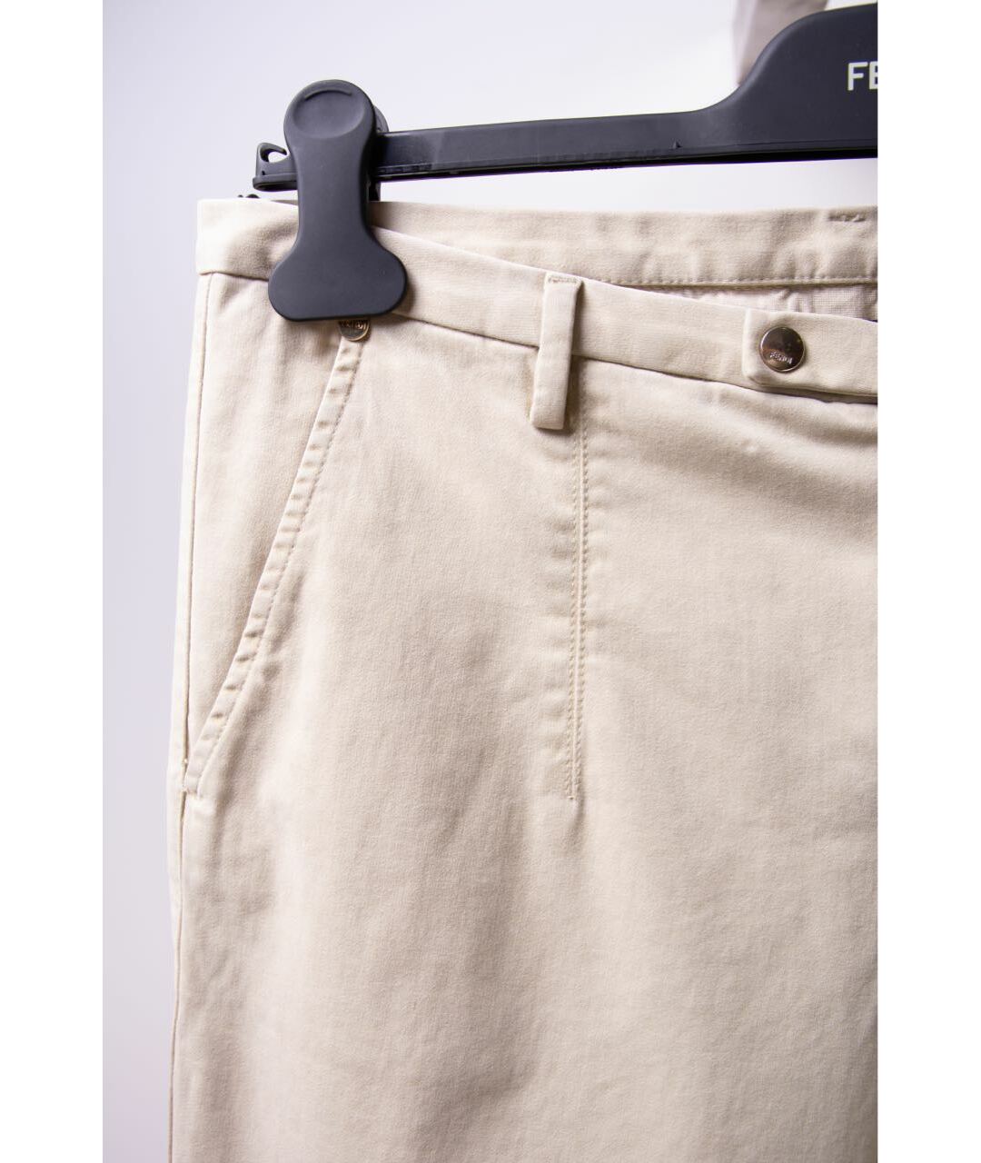 FENDI Бежевые хлопковые прямые брюки, фото 4