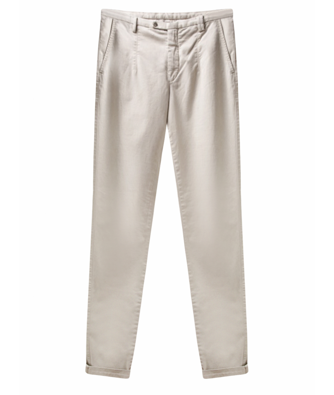 FENDI Бежевые хлопковые прямые брюки, фото 1
