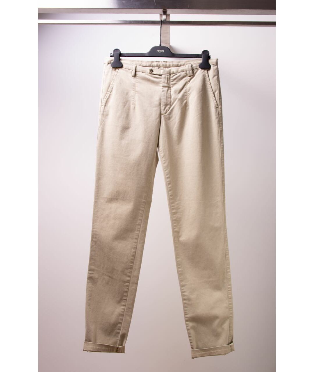 FENDI Бежевые хлопковые прямые брюки, фото 5