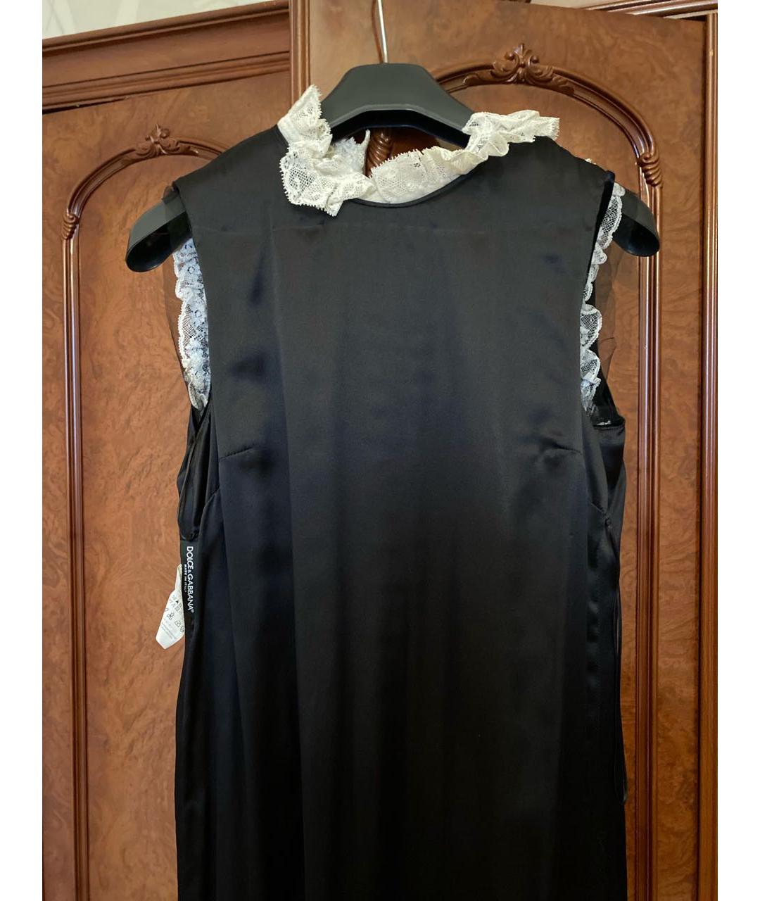 DOLCE&GABBANA Черное бархатное коктейльное платье, фото 3