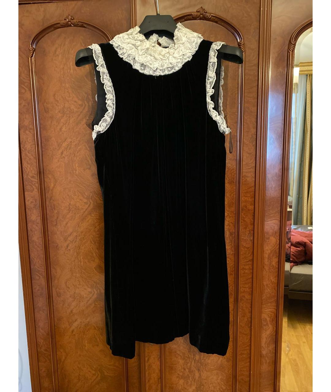 DOLCE&GABBANA Черное бархатное коктейльное платье, фото 6