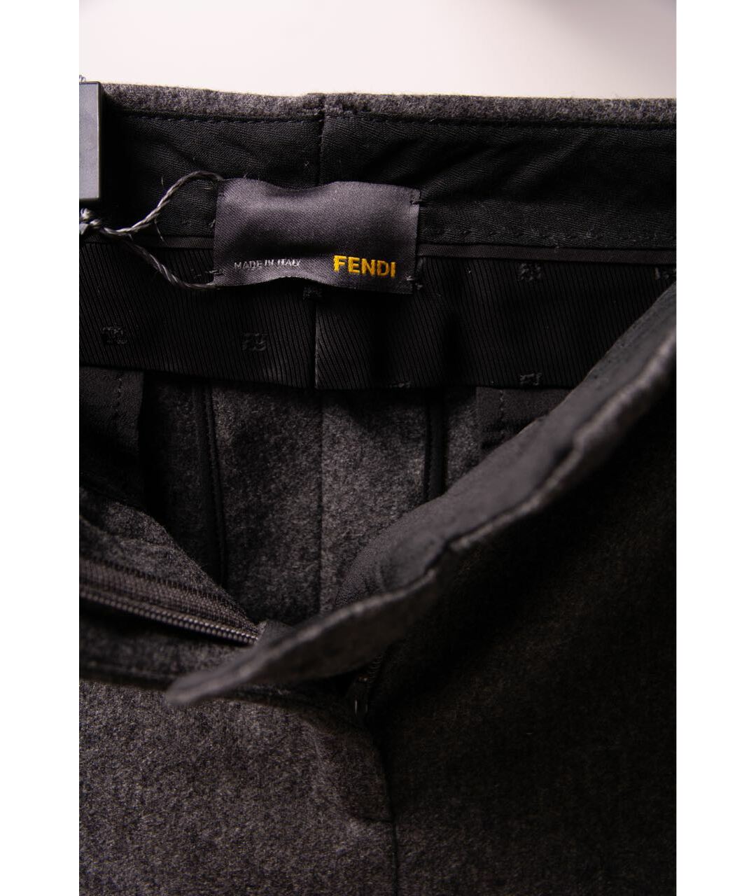 FENDI Серые шерстяные брюки узкие, фото 3