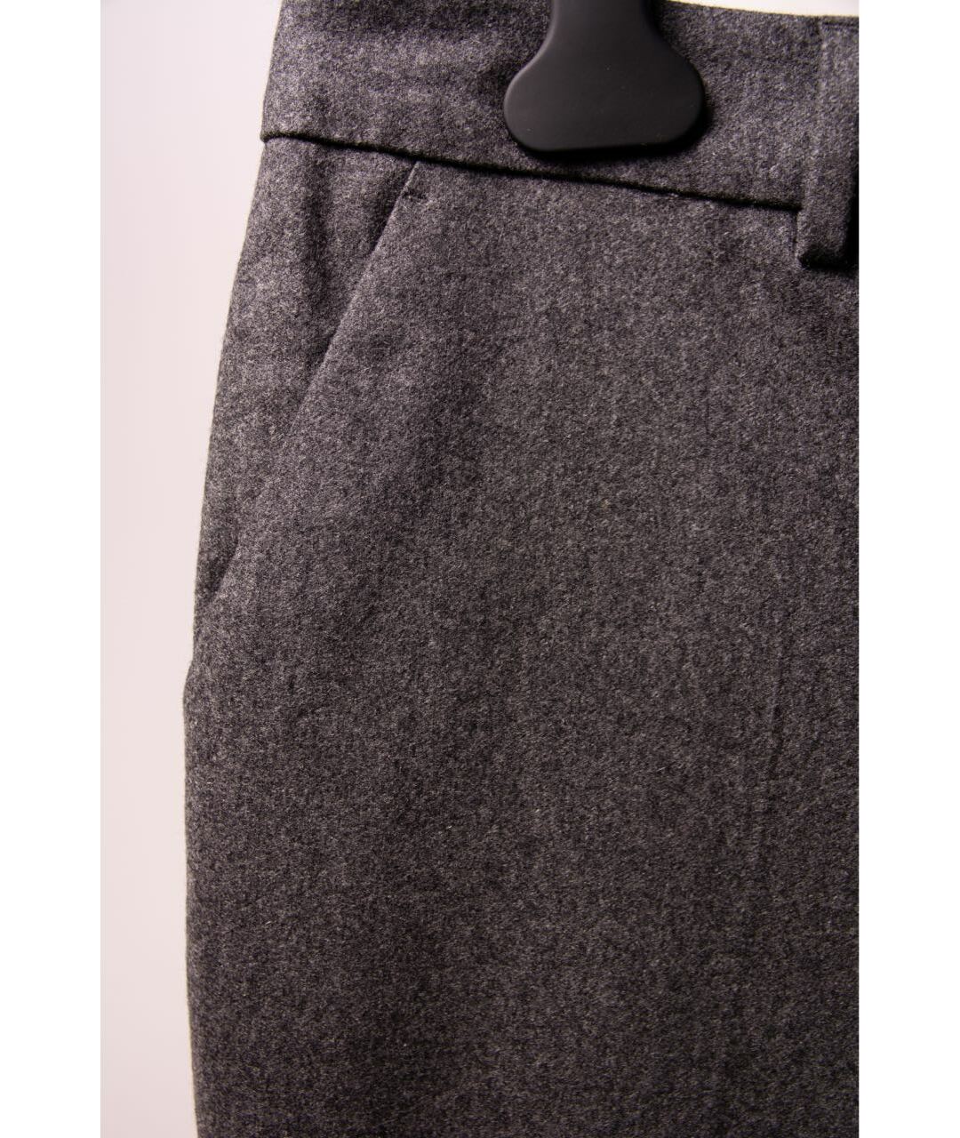 FENDI Серые шерстяные брюки узкие, фото 5