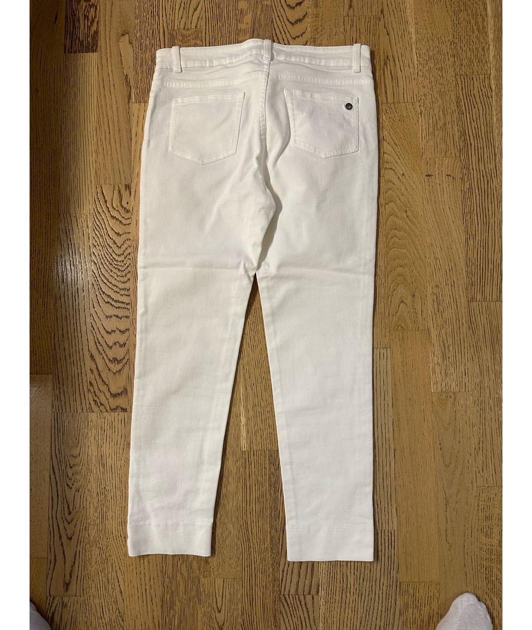 LORO PIANA Белые хлопковые джинсы слим, фото 2