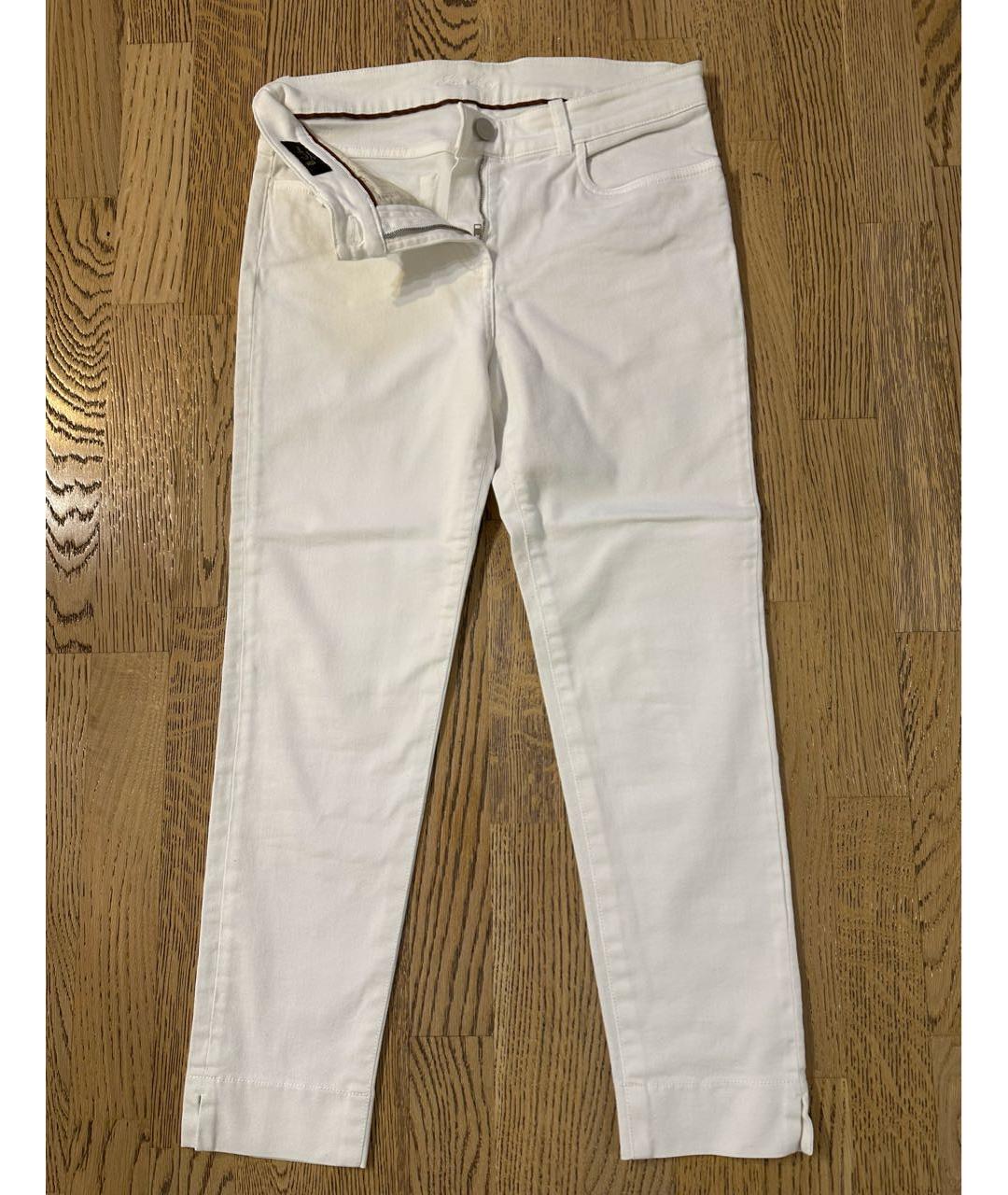 LORO PIANA Белые хлопковые джинсы слим, фото 5