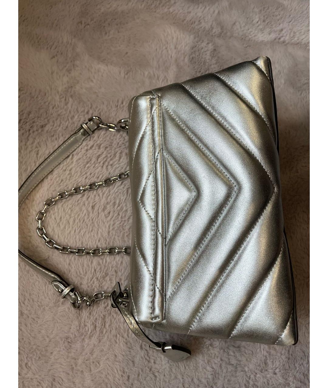 MICHAEL KORS Серебряная кожаная сумка через плечо, фото 3