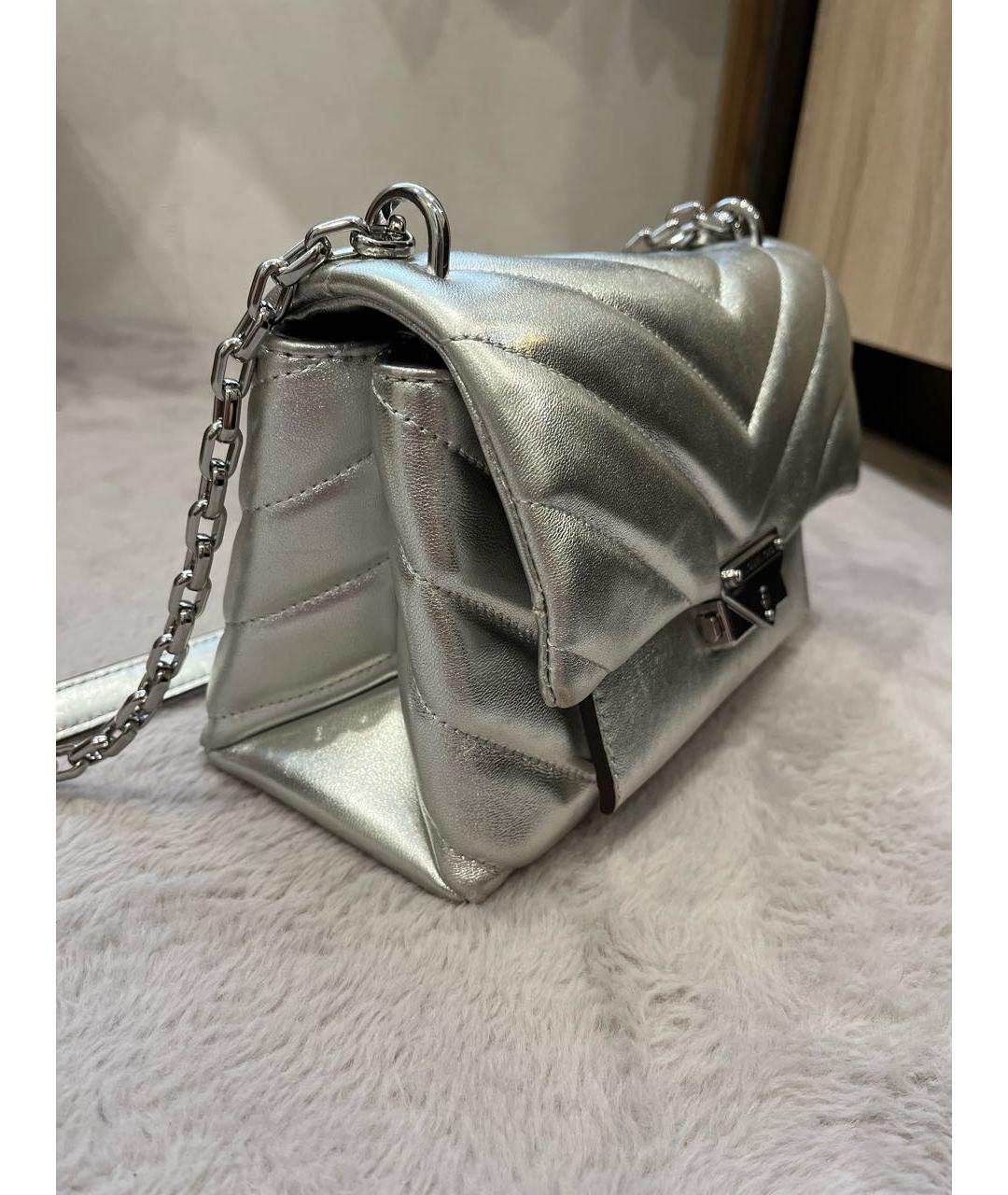 MICHAEL KORS Серебряная кожаная сумка через плечо, фото 2