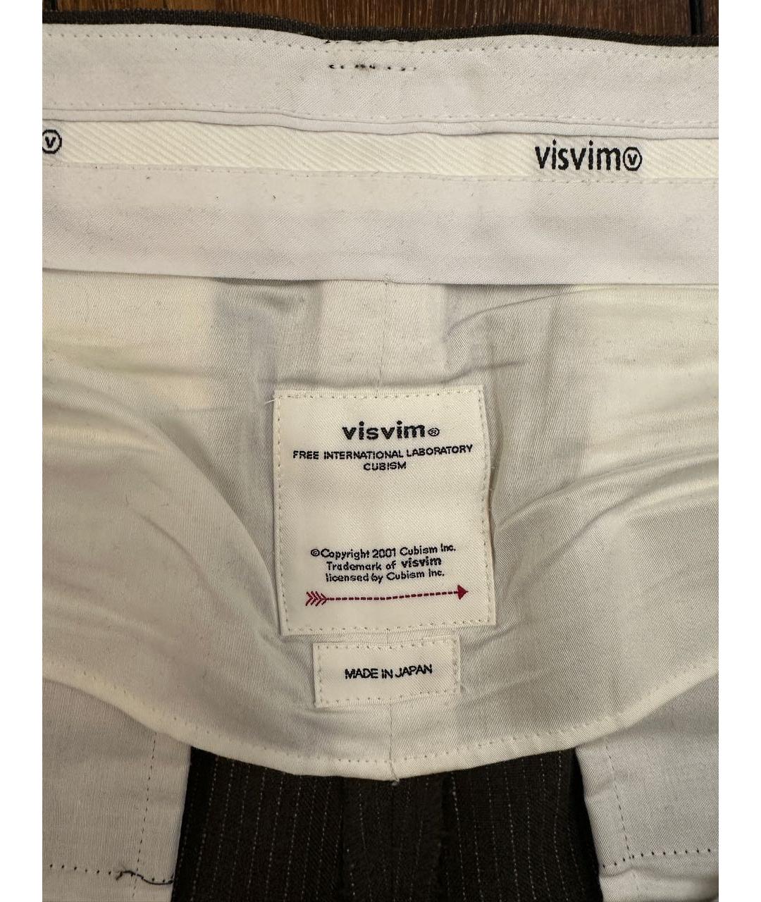 VISVIM Серые шерстяные классические брюки, фото 3