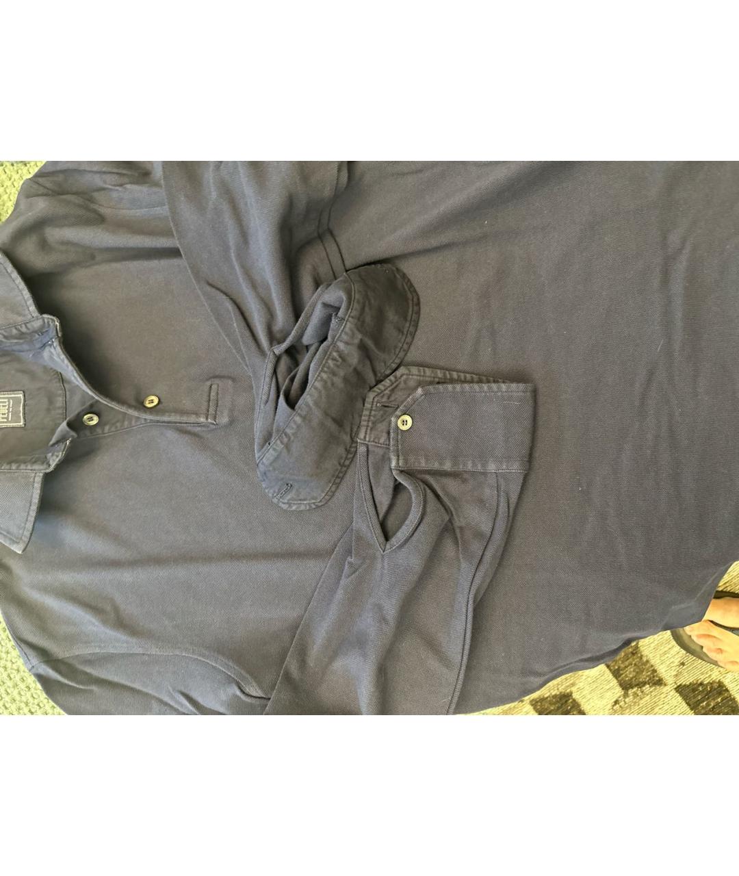 FEDELI Темно-синяя хлопковая кэжуал рубашка, фото 6