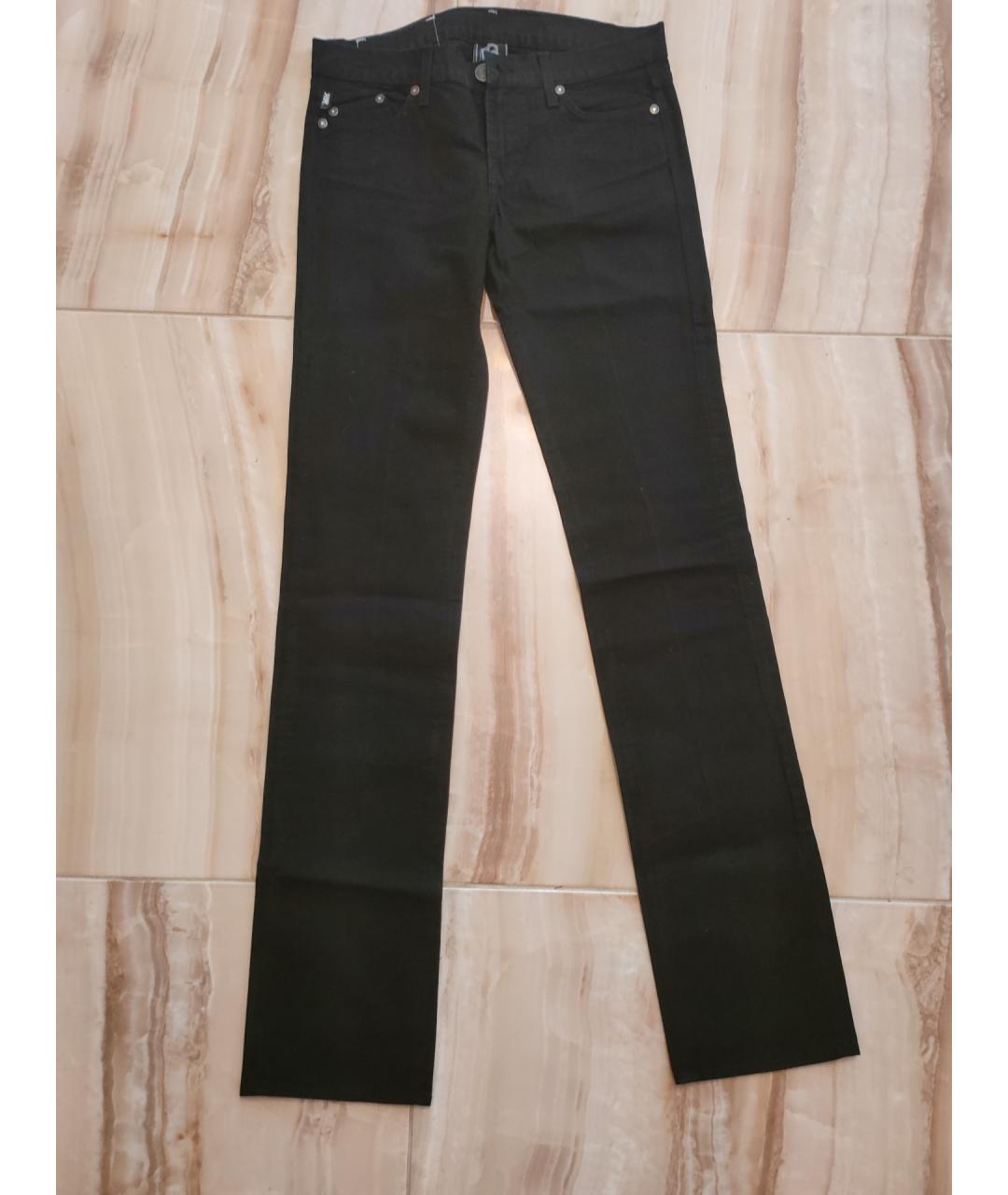 VICTORIA BECKHAM Черные хлопковые прямые джинсы, фото 10