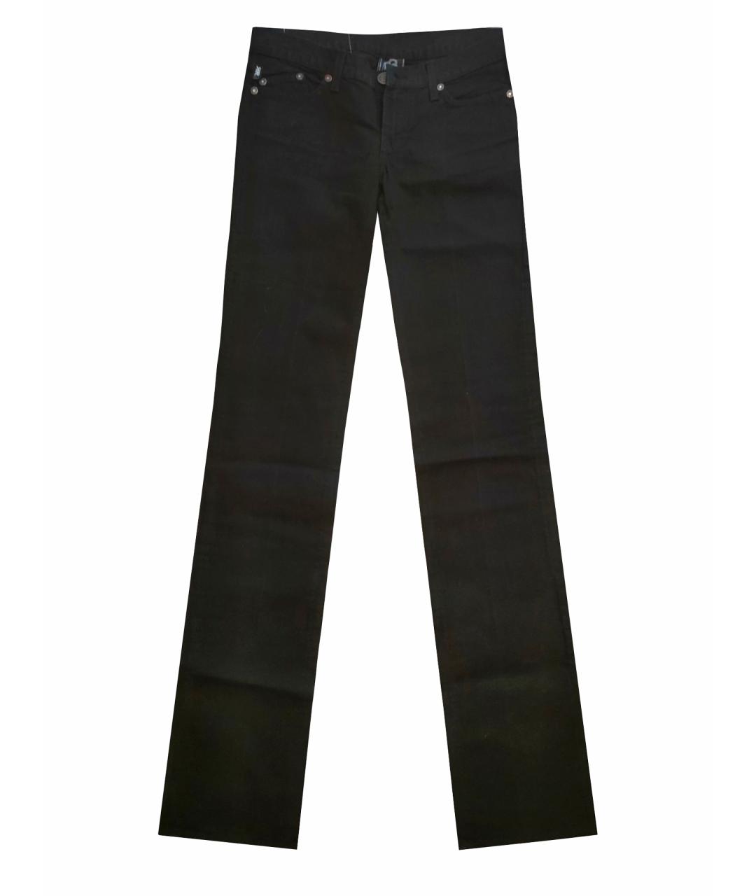 VICTORIA BECKHAM Черные хлопковые прямые джинсы, фото 1