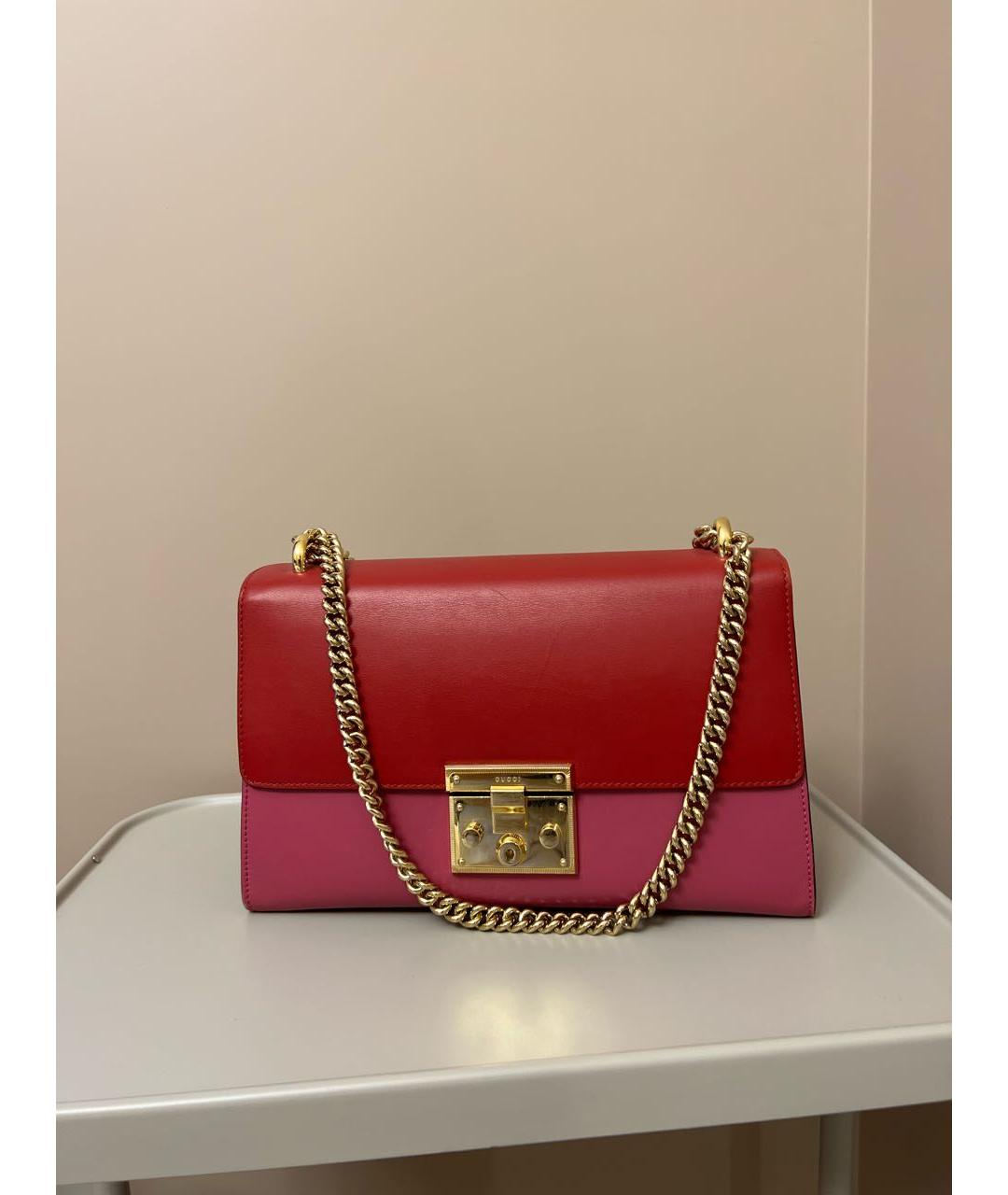 GUCCI Красная кожаная сумка через плечо, фото 5