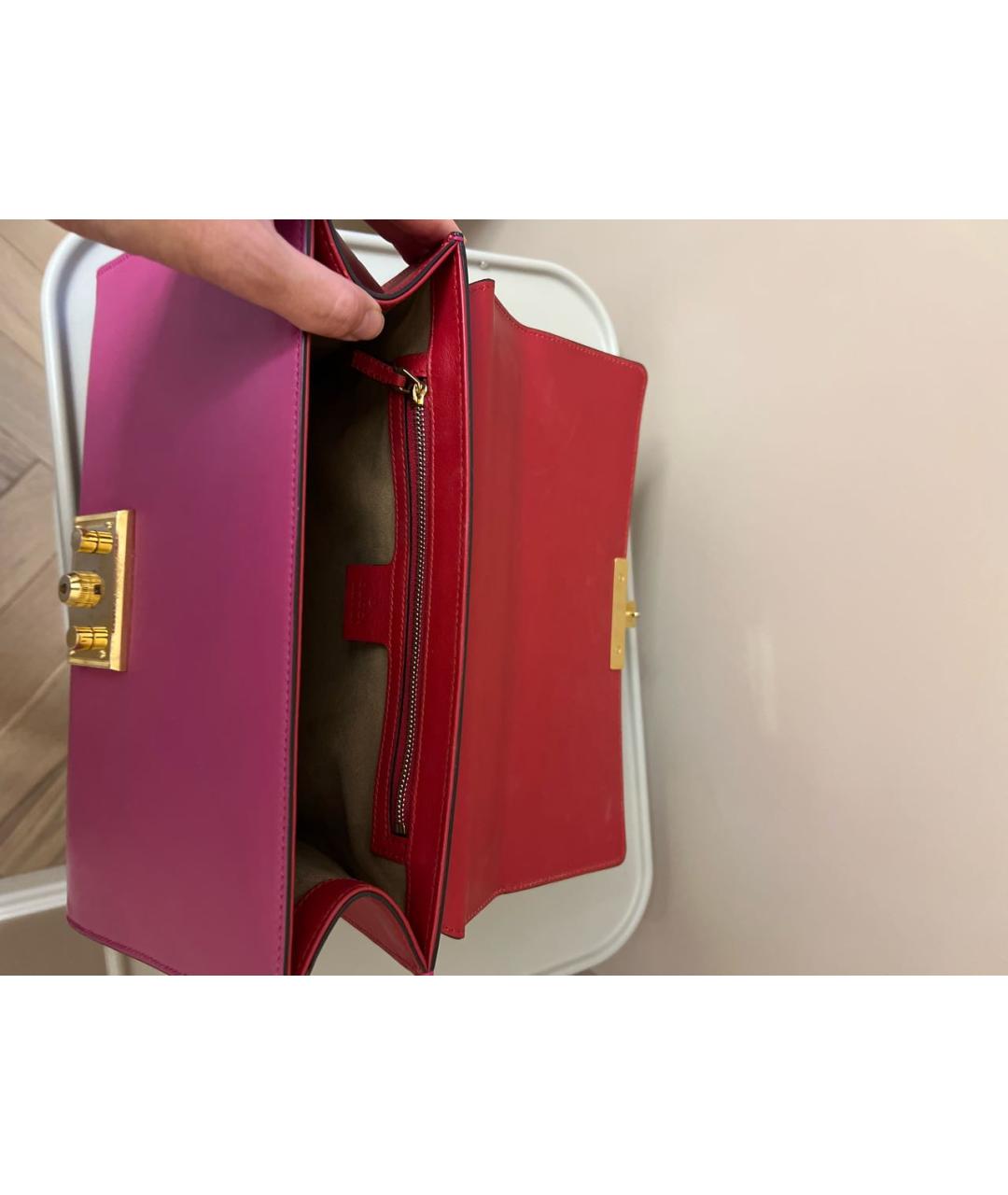 GUCCI Красная кожаная сумка через плечо, фото 4