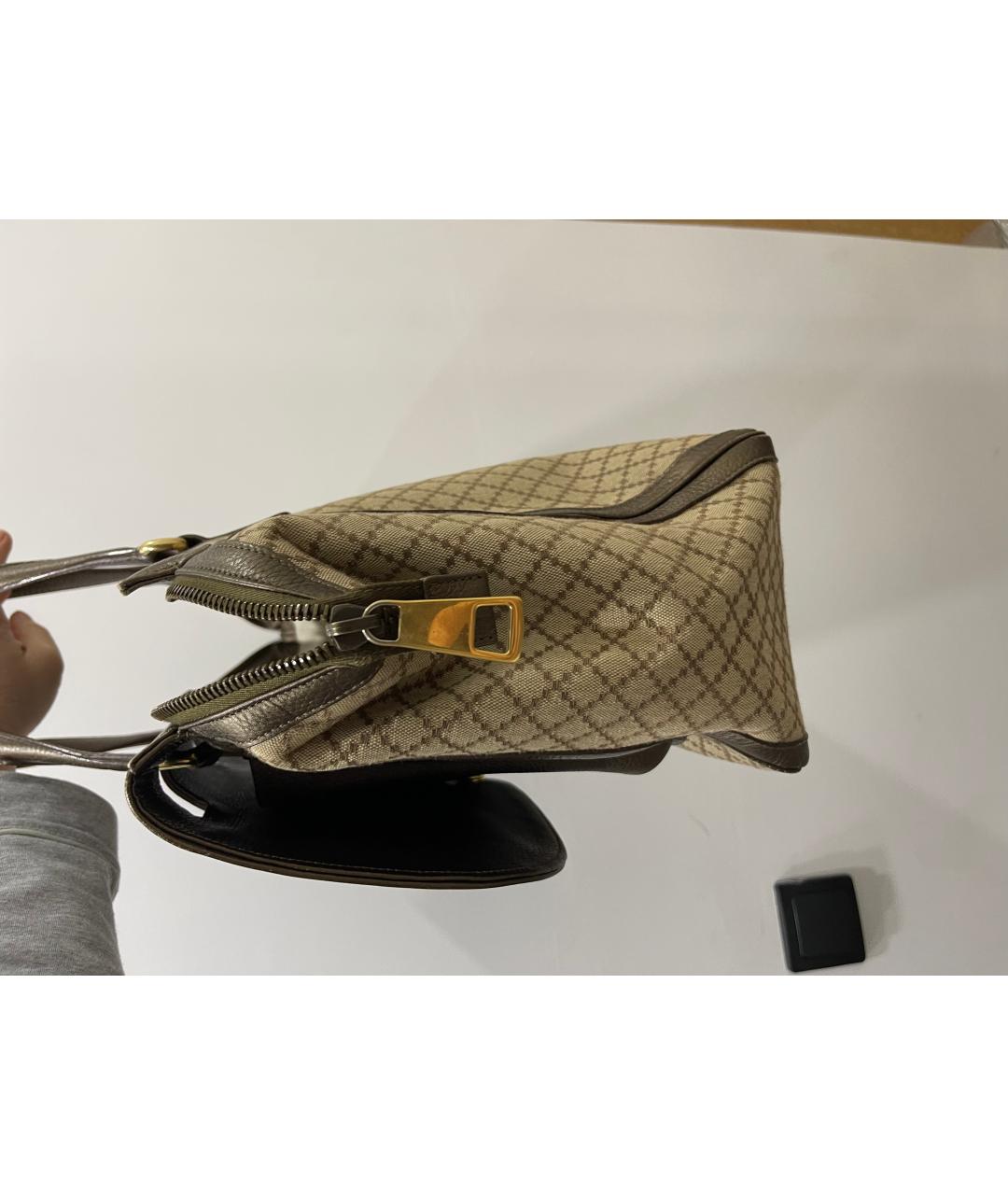 GUCCI Золотая сумка тоут из лакированной кожи, фото 7