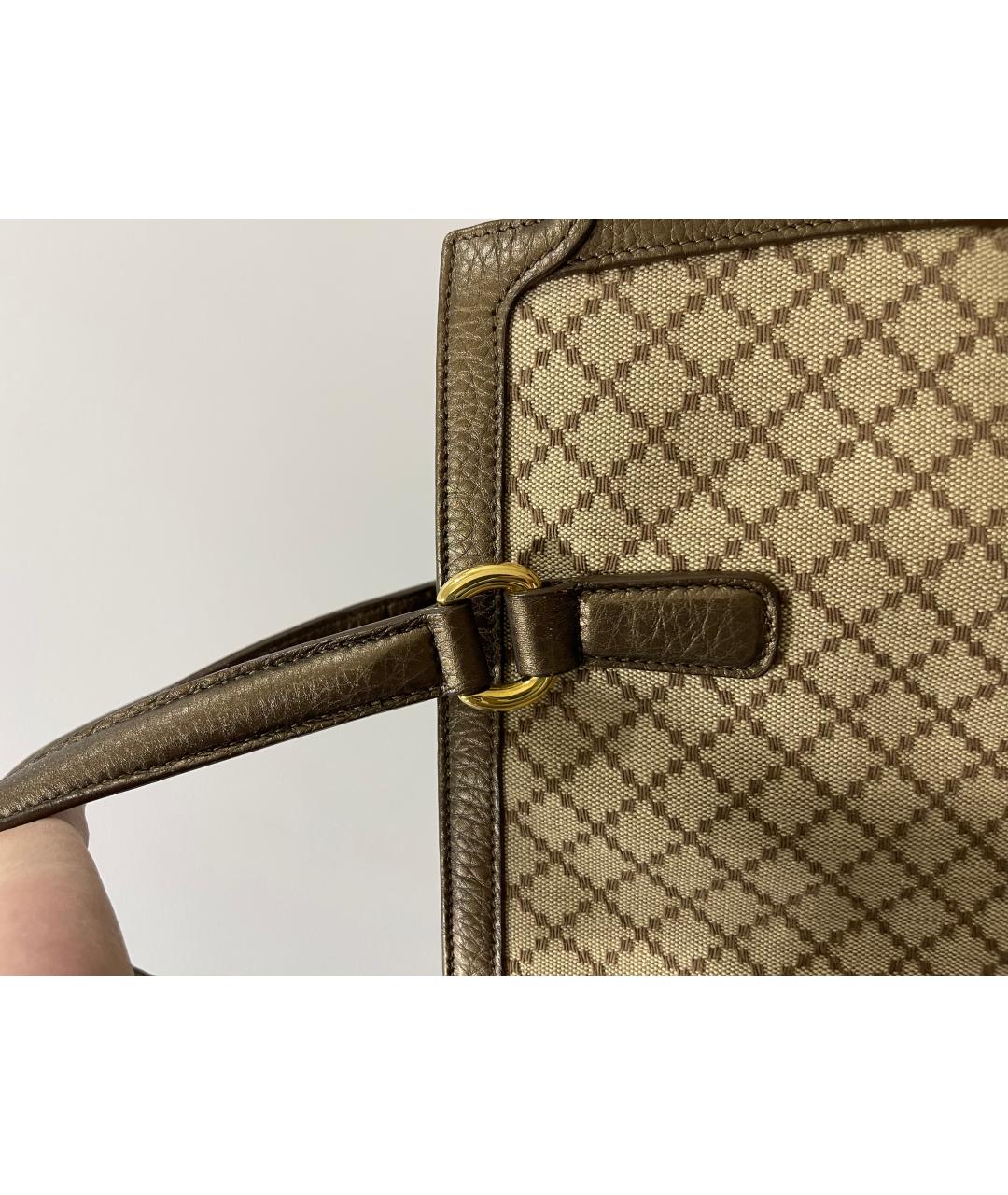 GUCCI Золотая сумка тоут из лакированной кожи, фото 8