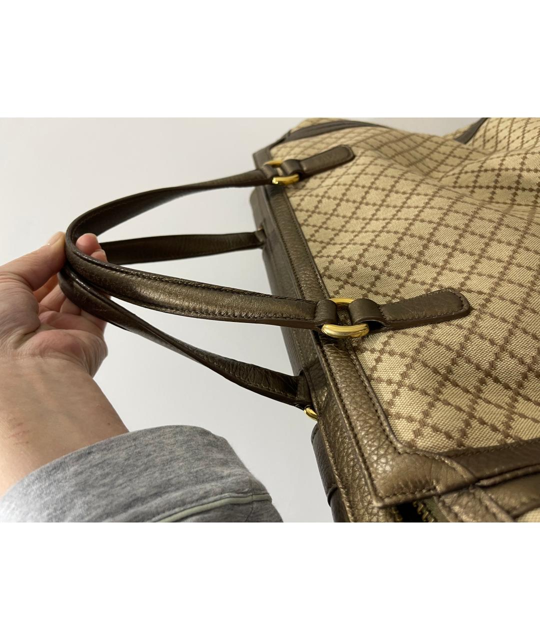 GUCCI Золотая сумка тоут из лакированной кожи, фото 9