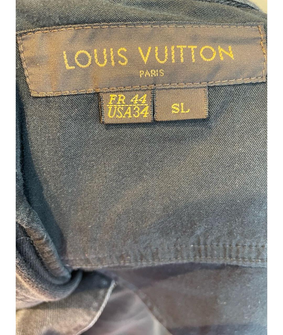LOUIS VUITTON PRE-OWNED Антрацитовые хлопковые джинсы скинни, фото 5