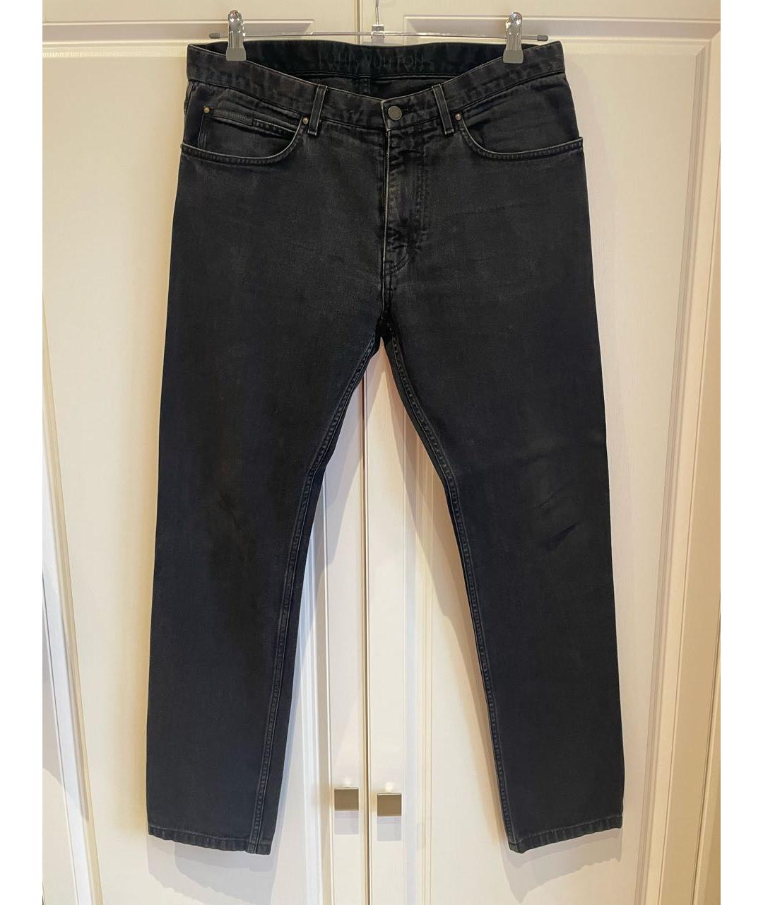 LOUIS VUITTON PRE-OWNED Антрацитовые хлопковые джинсы скинни, фото 7