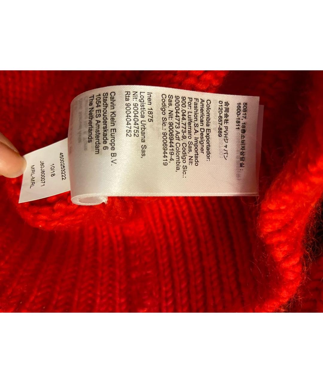 CALVIN KLEIN JEANS Красный шерстяной джемпер / свитер, фото 6