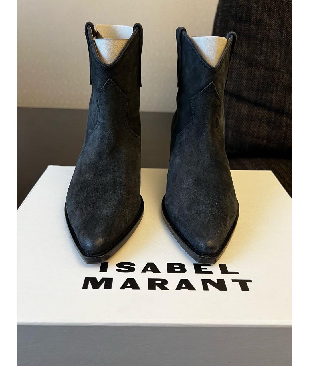 ISABEL MARANT Черные кожаные полусапоги, фото 2