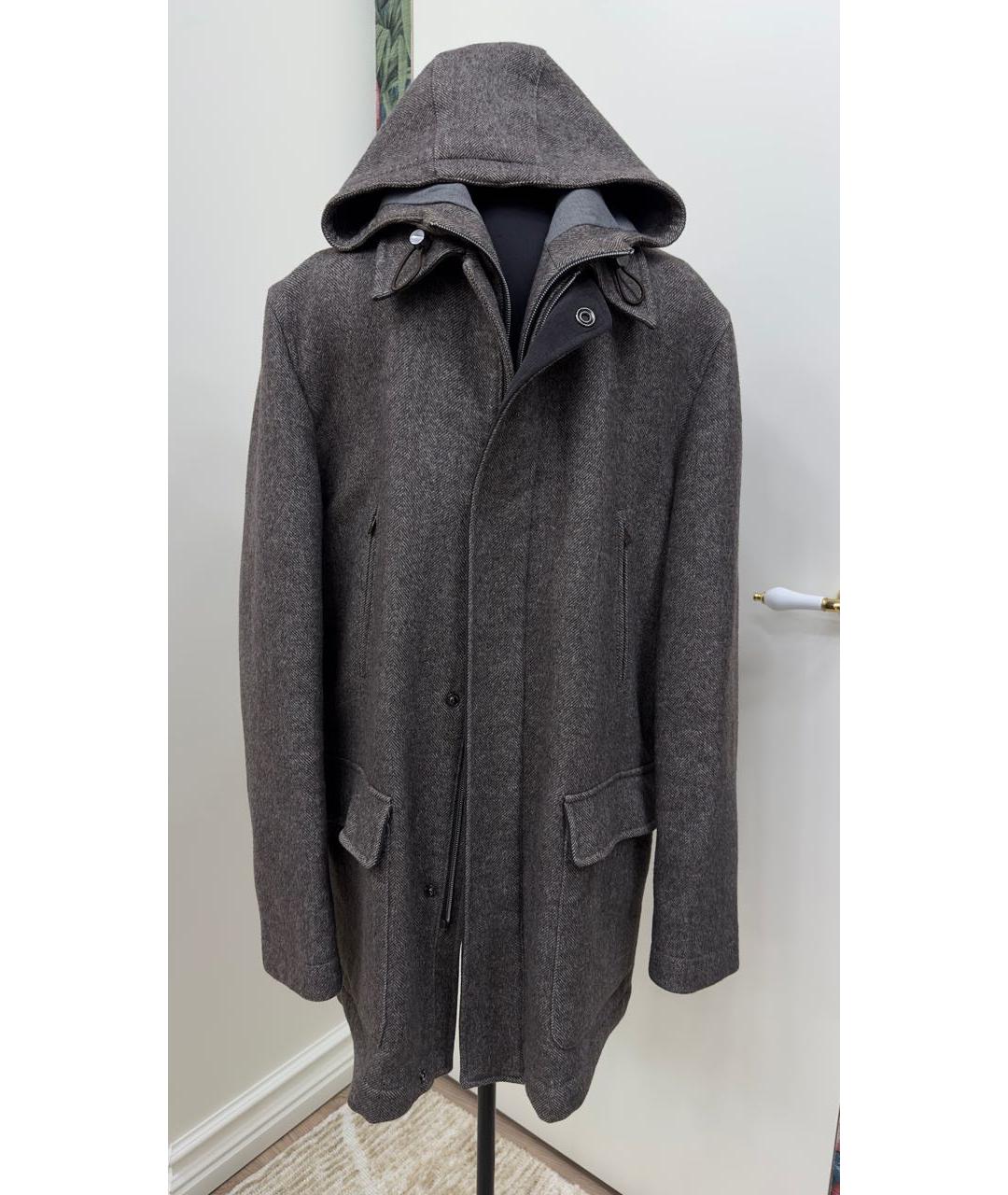 CORNELIANI Коричневое шерстяное пальто, фото 9