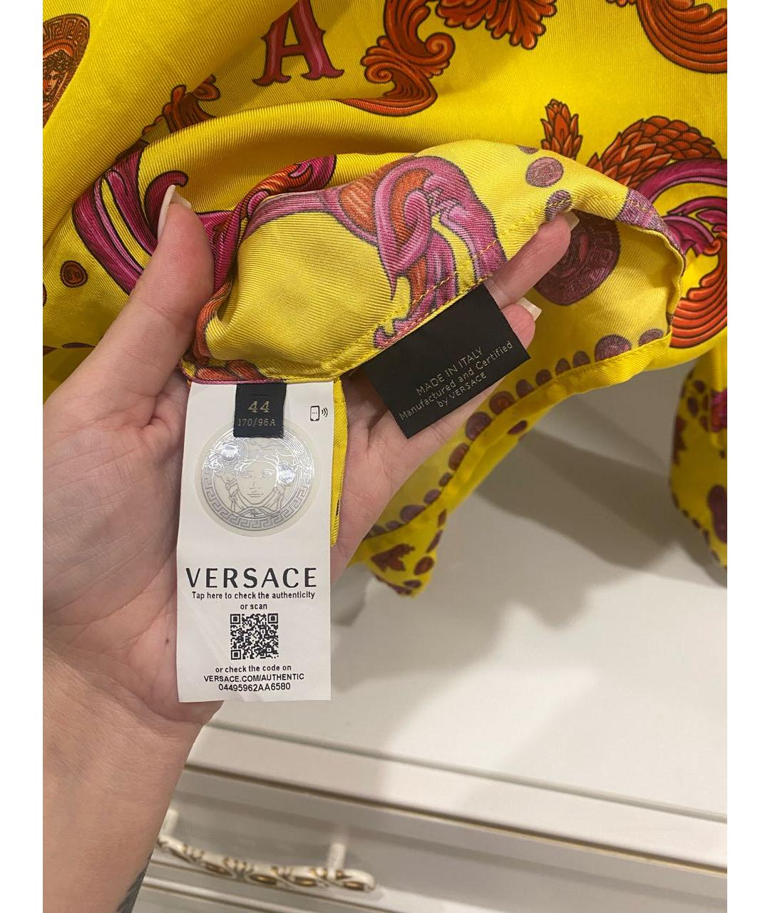 VERSACE Желтая рубашка, фото 7