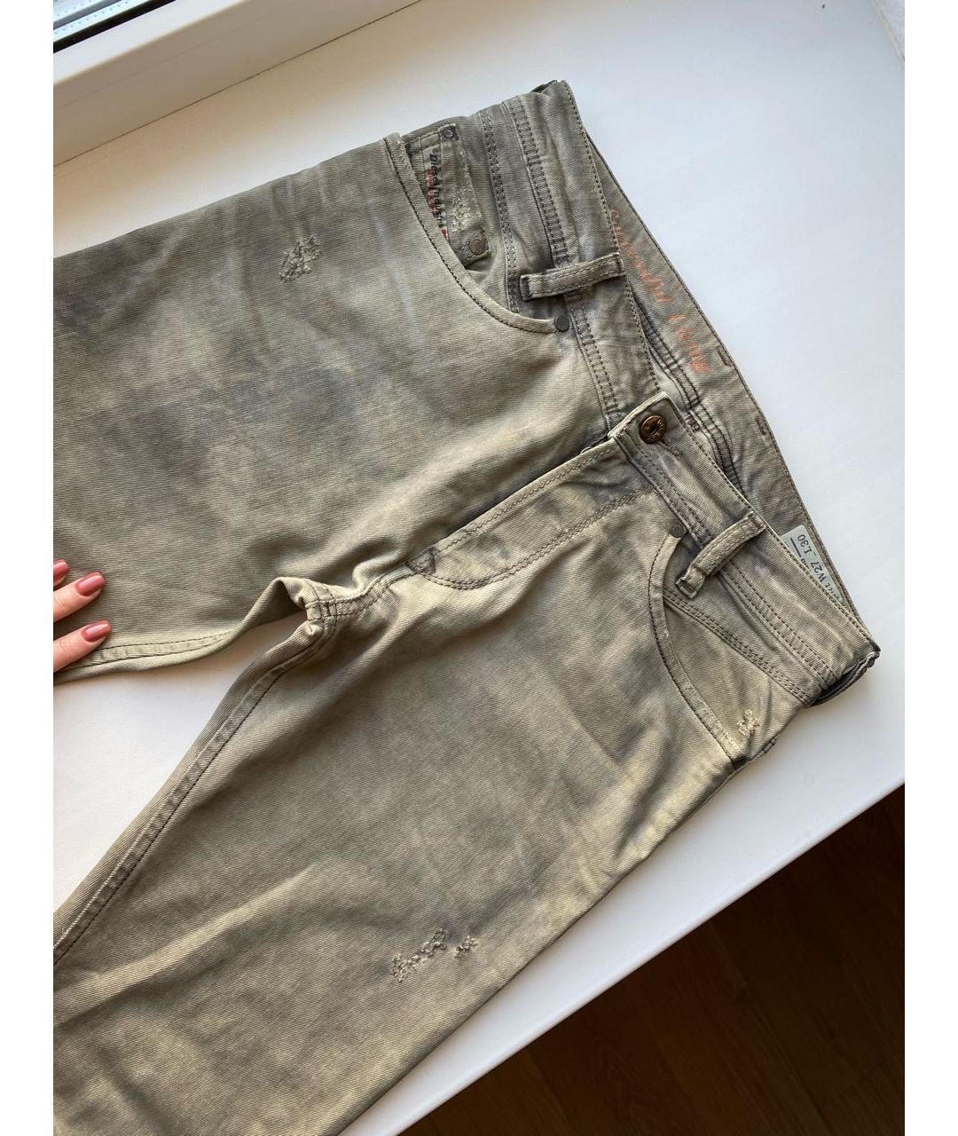 DIESEL Зеленые хлопко-полиэстеровые прямые джинсы, фото 2