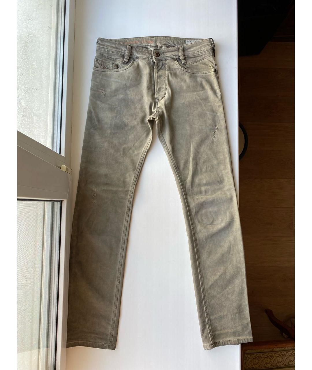 DIESEL Зеленые хлопко-полиэстеровые прямые джинсы, фото 7