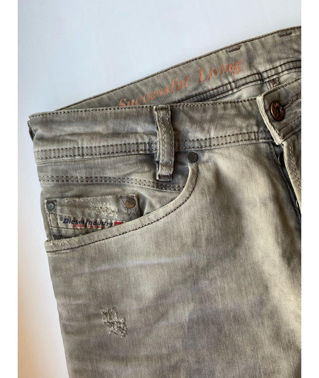 DIESEL Зеленые хлопко-полиэстеровые прямые джинсы, фото 6