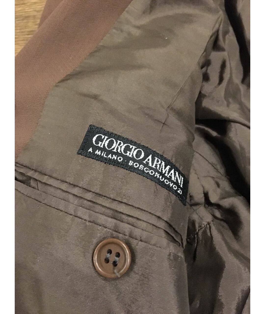 GIORGIO ARMANI VINTAGE Коричневый хлопковый пиджак, фото 4