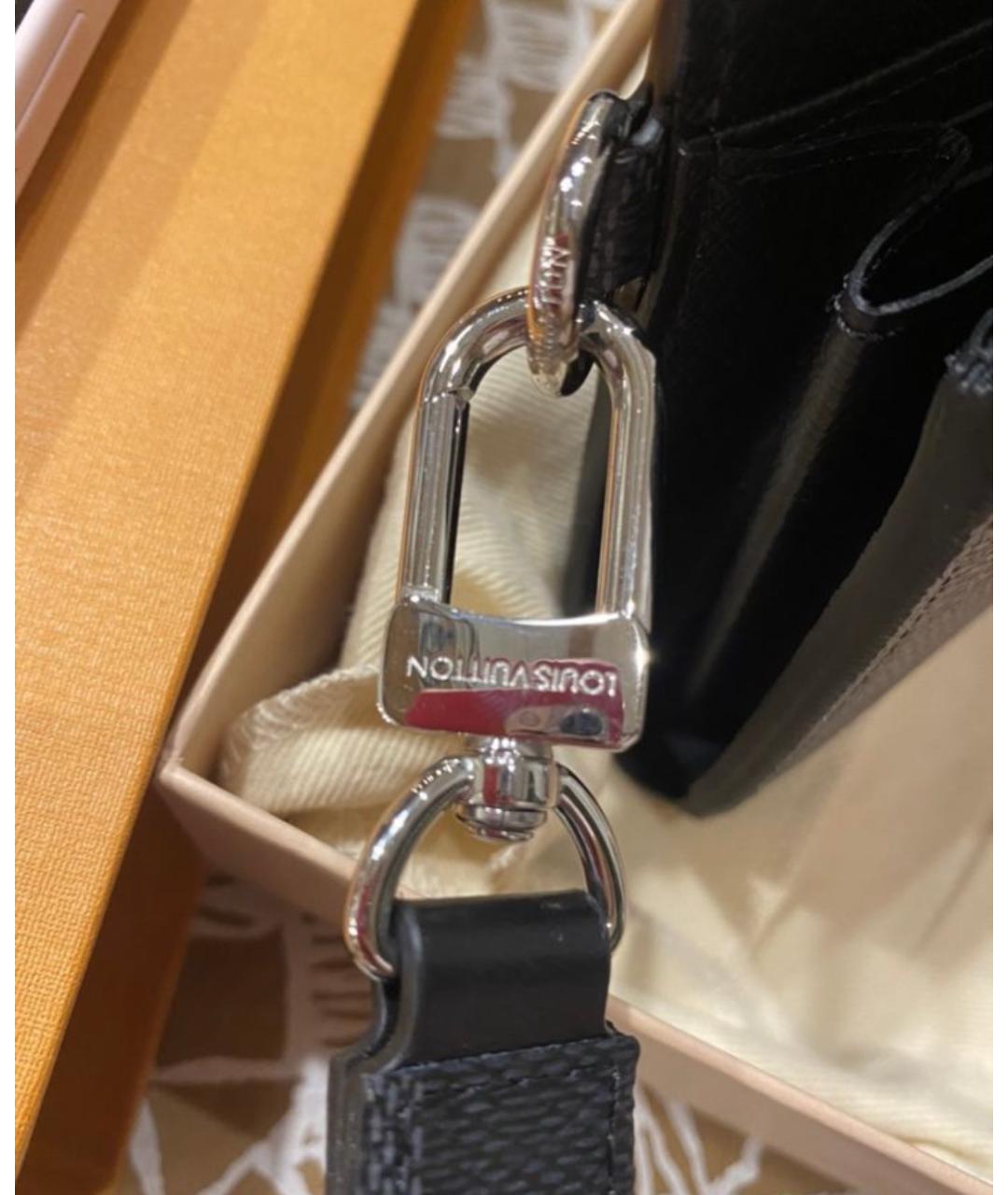 LOUIS VUITTON PRE-OWNED Серая кожаная барсетка, фото 4