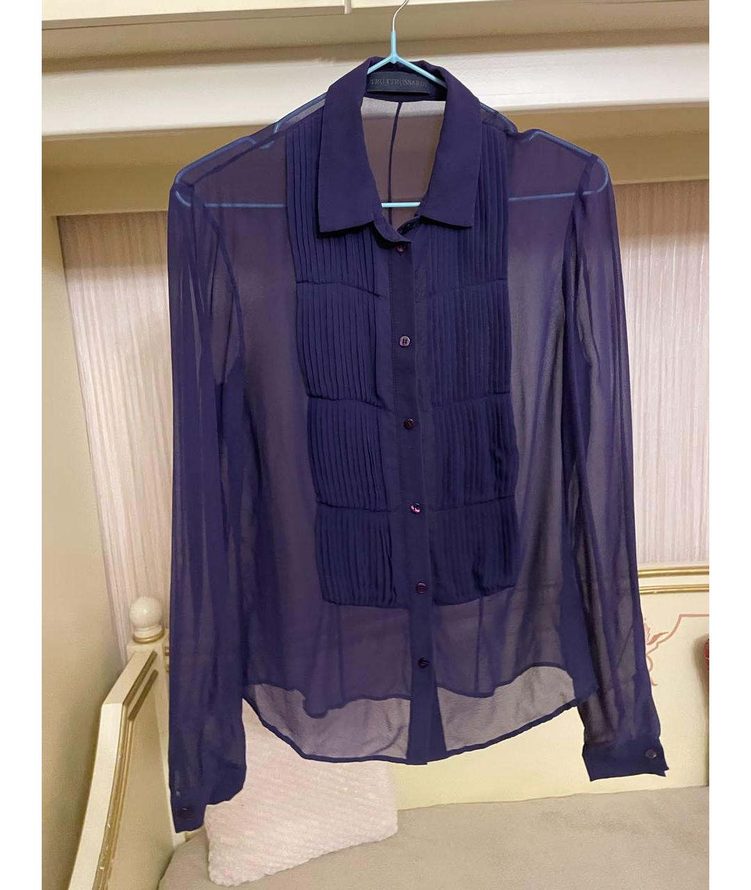 TRUSSARDI Фиолетовая полиэстеровая блузы, фото 4