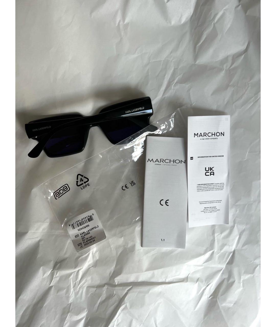 KARL LAGERFELD Черные пластиковые солнцезащитные очки, фото 5