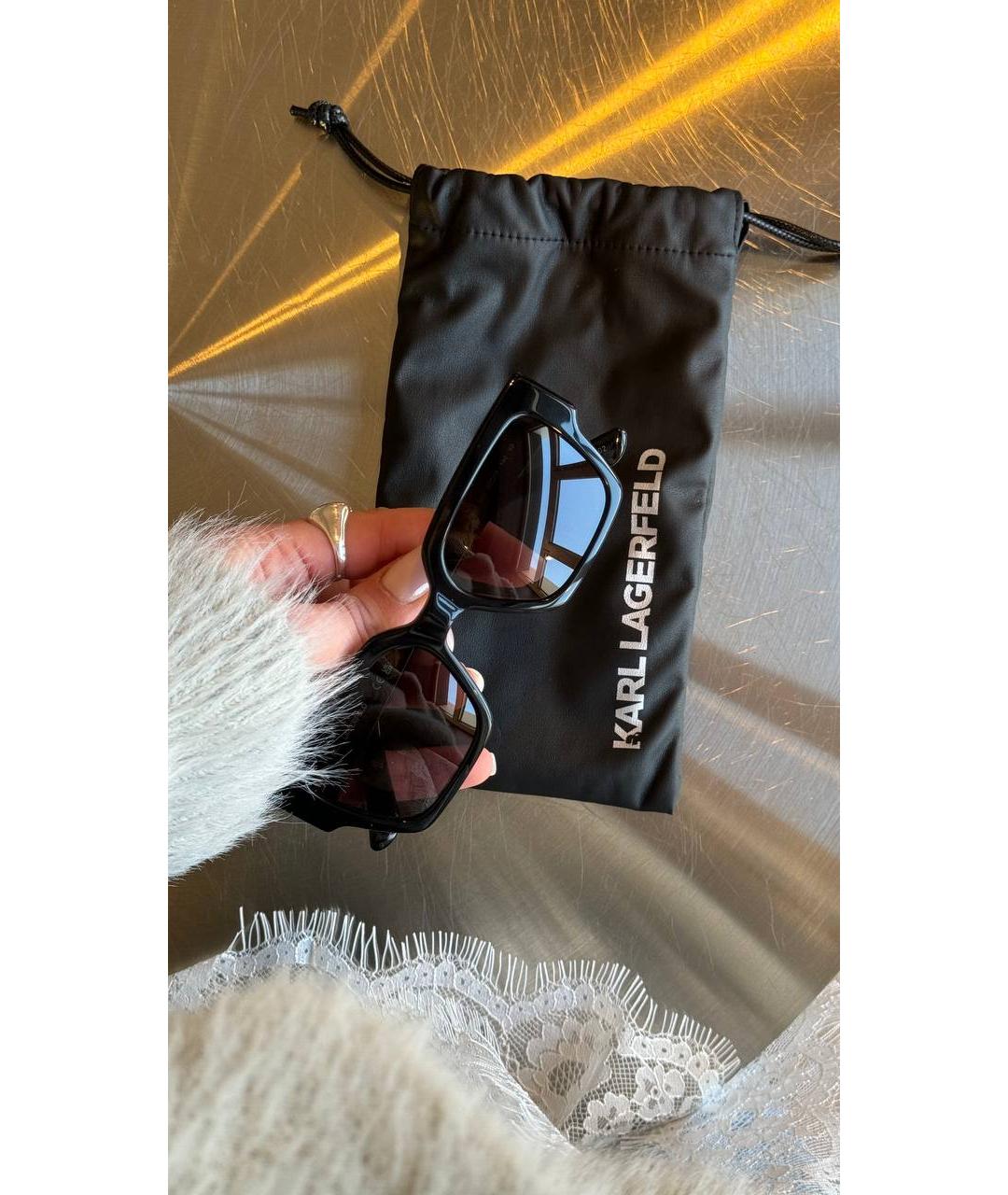 KARL LAGERFELD Черные пластиковые солнцезащитные очки, фото 6