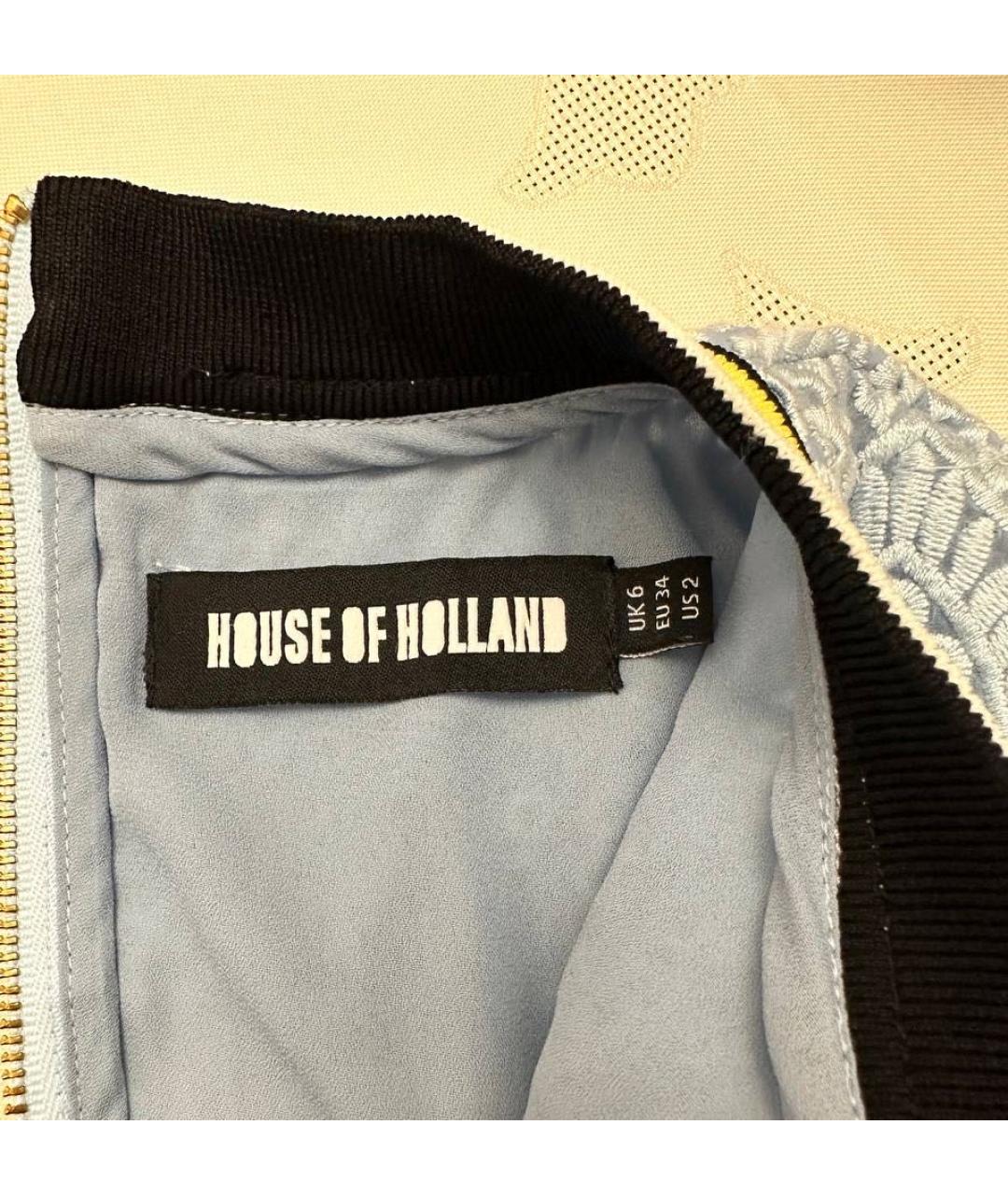 HOUSE OF HOLLAND Голубой кружевной костюм с юбками, фото 5
