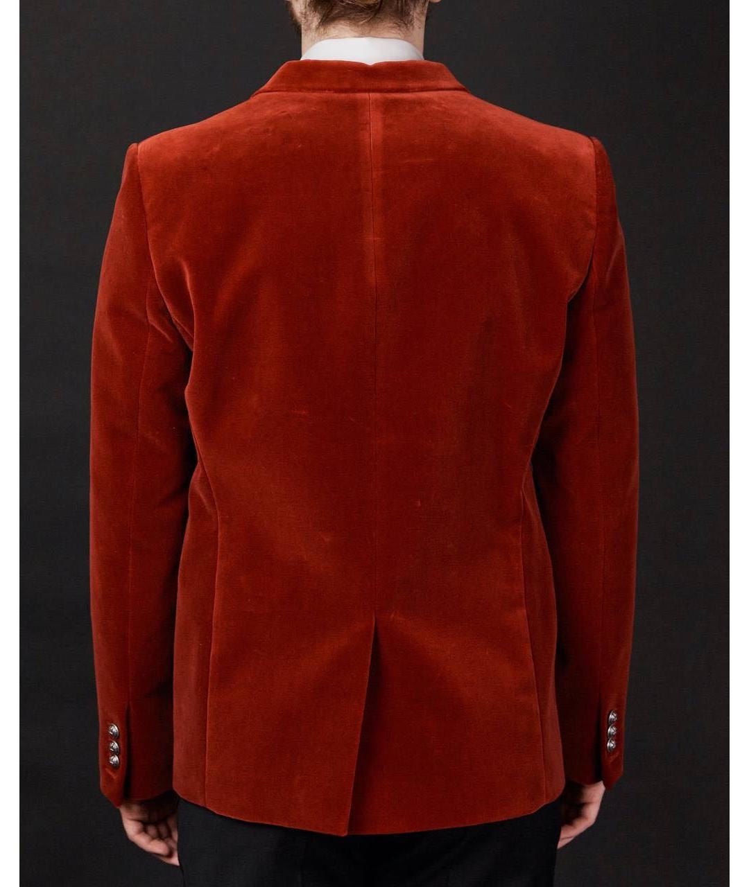 BALMAIN Оранжевый бархатный пиджак, фото 3