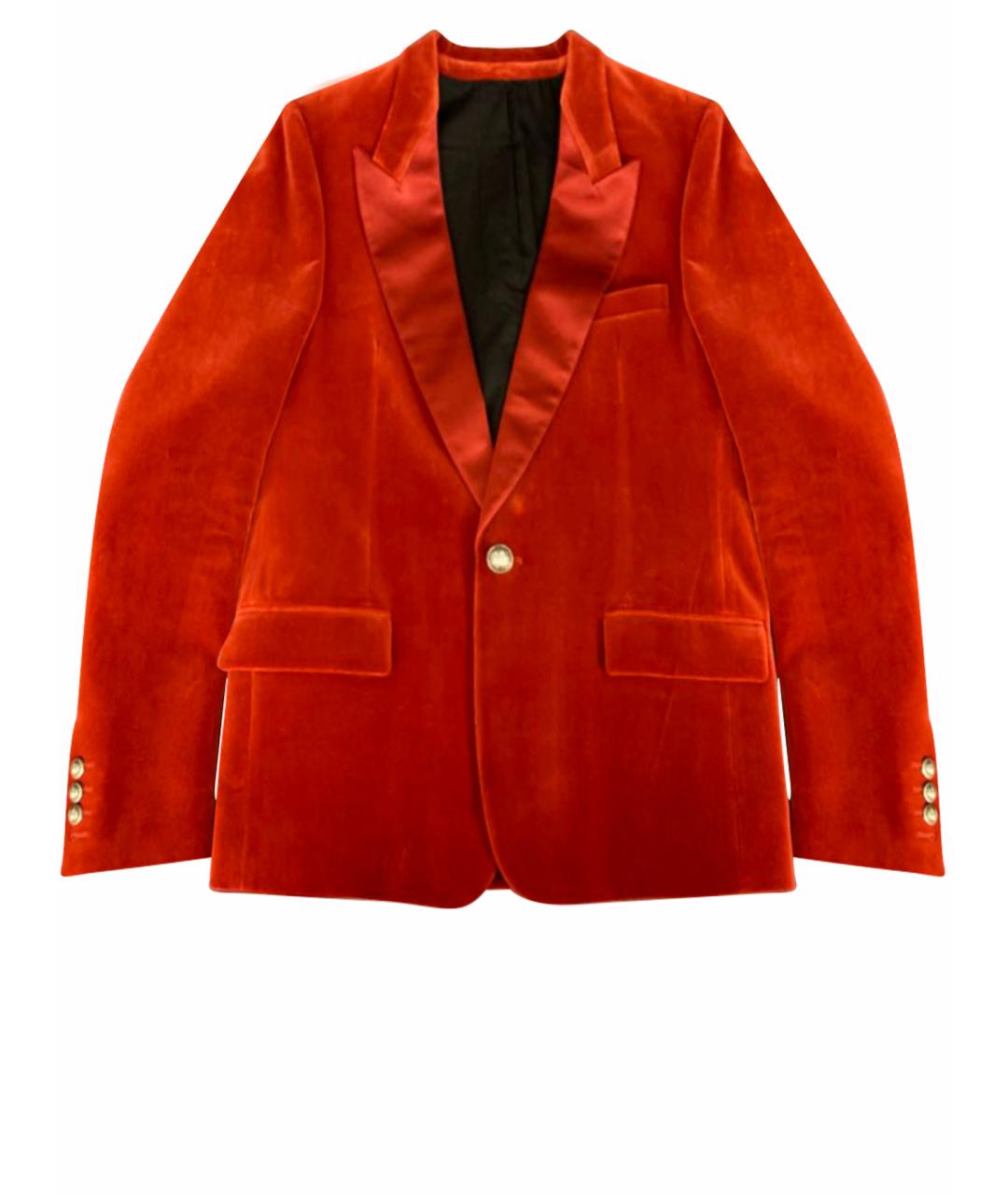 BALMAIN Оранжевый бархатный пиджак, фото 1