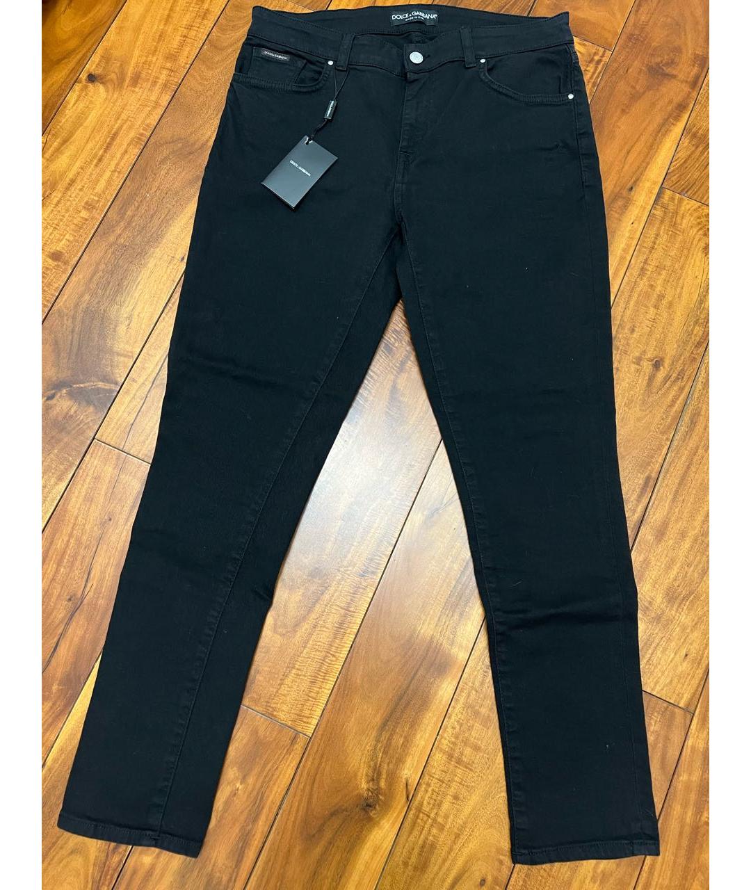 DOLCE&GABBANA Черные хлопко-эластановые джинсы слим, фото 7