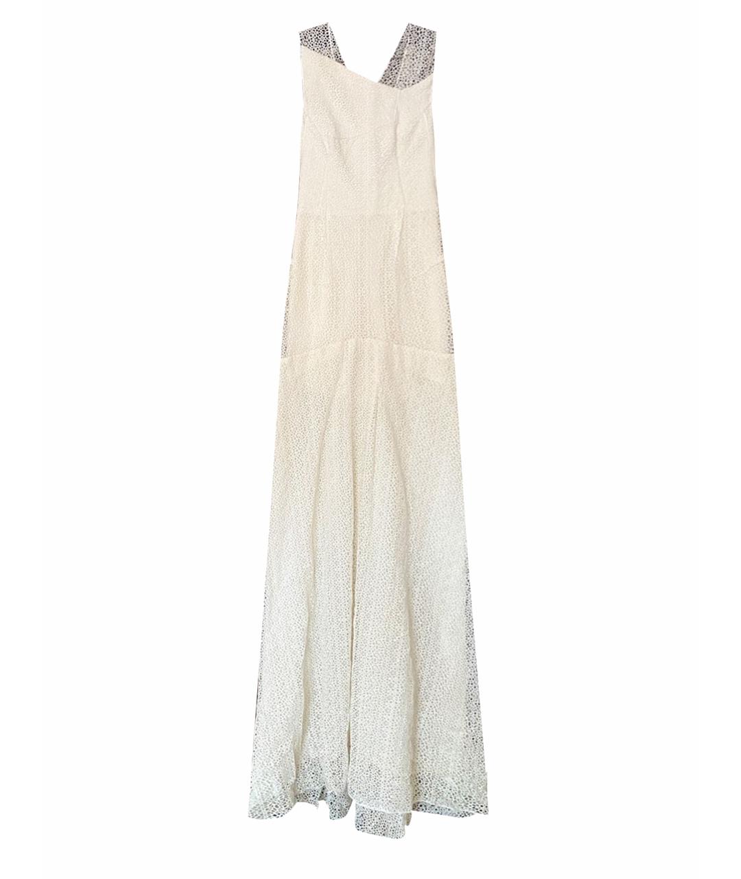 ROLAND MOURET Белое хлопковое вечернее платье, фото 1