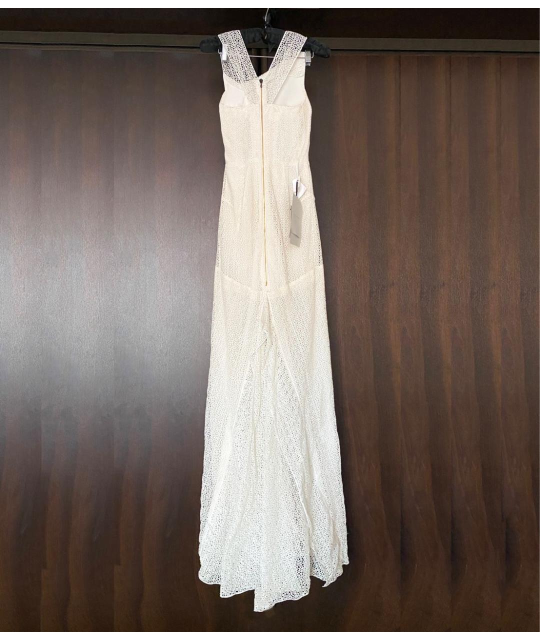 ROLAND MOURET Белое хлопковое вечернее платье, фото 2