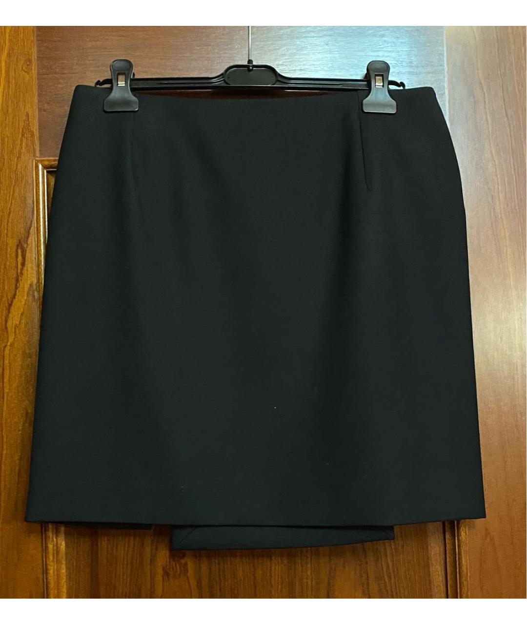 MUGLER Черная шерстяная юбка мини, фото 6