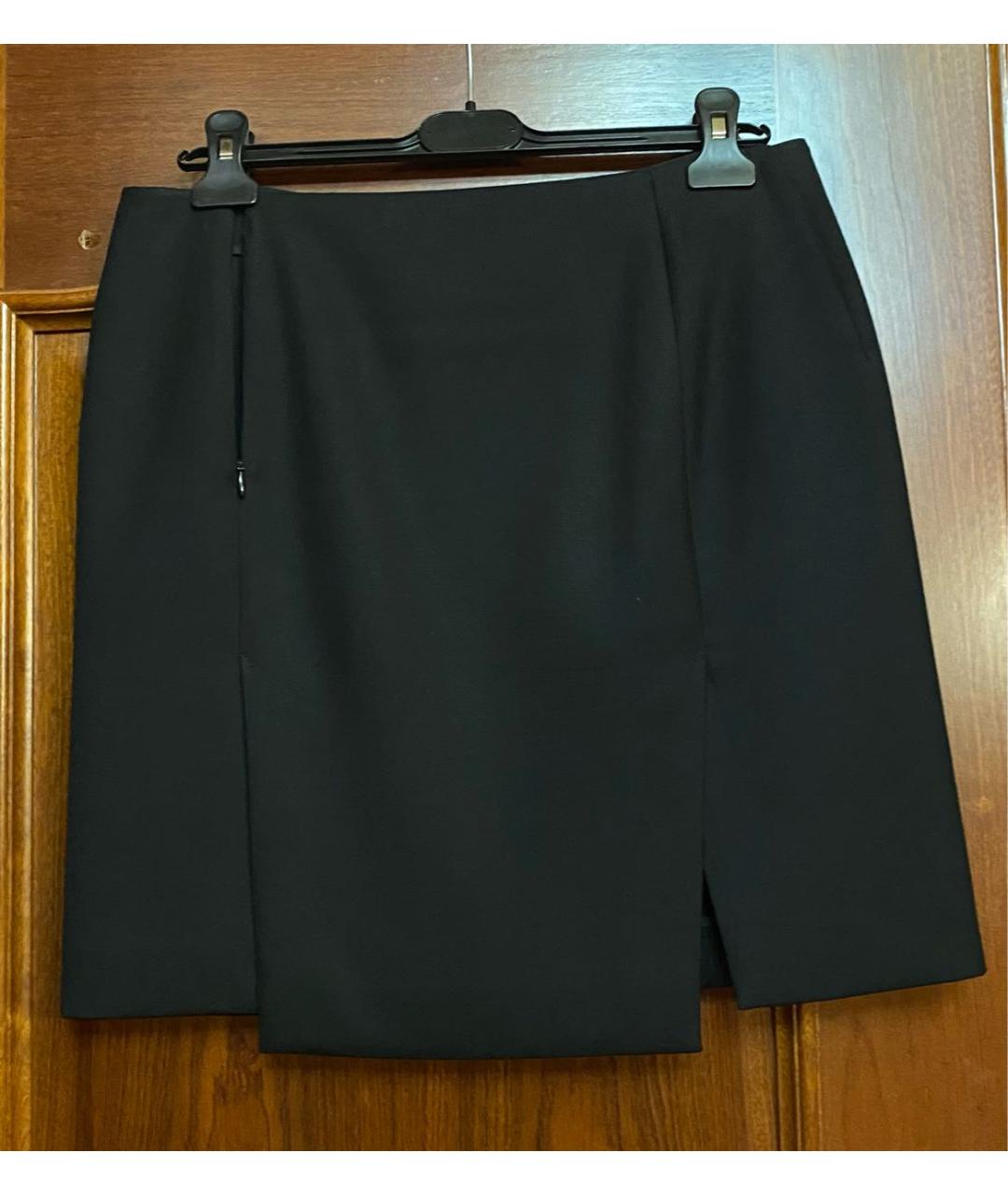 MUGLER Черная шерстяная юбка мини, фото 2
