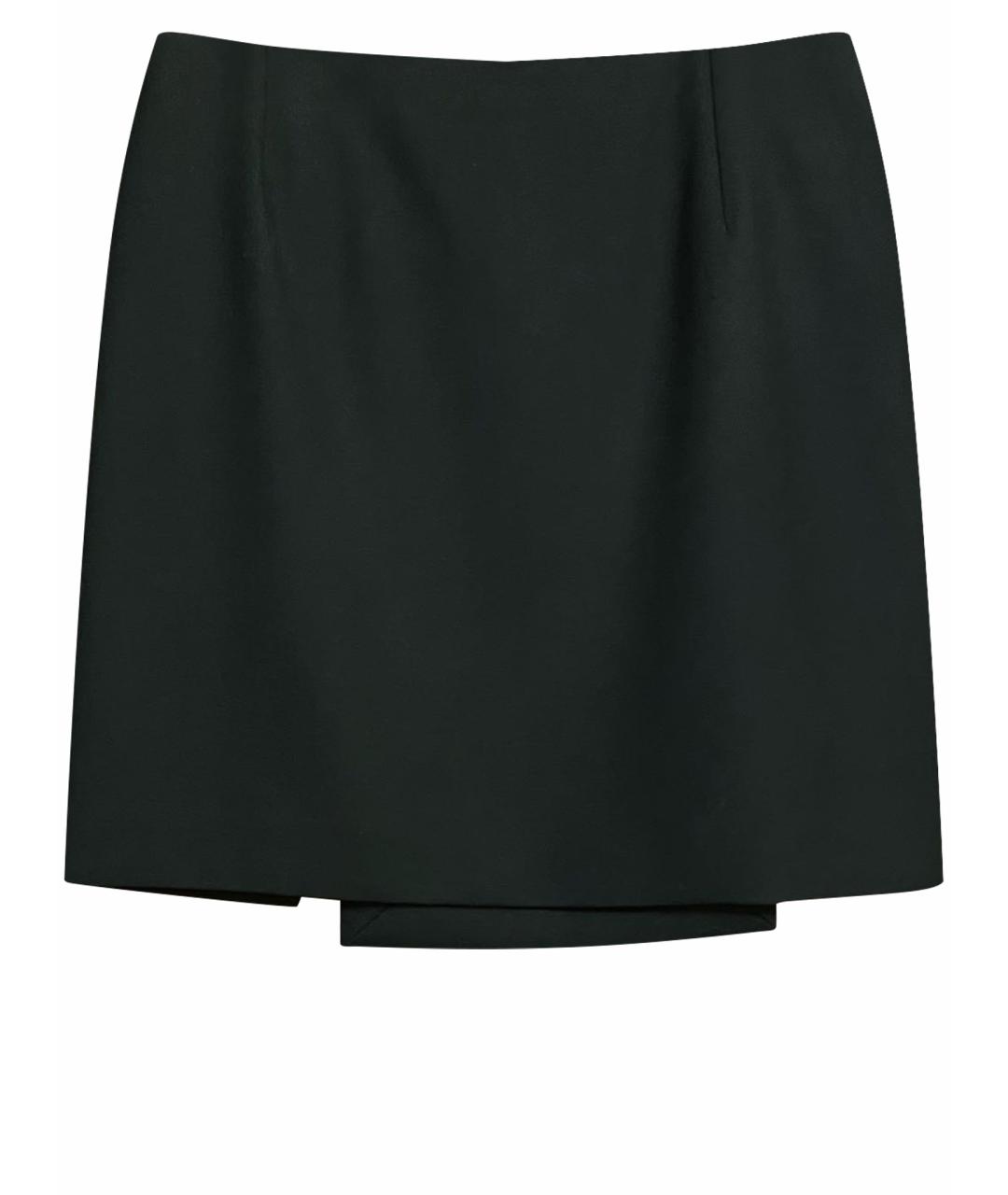 MUGLER Черная шерстяная юбка мини, фото 1